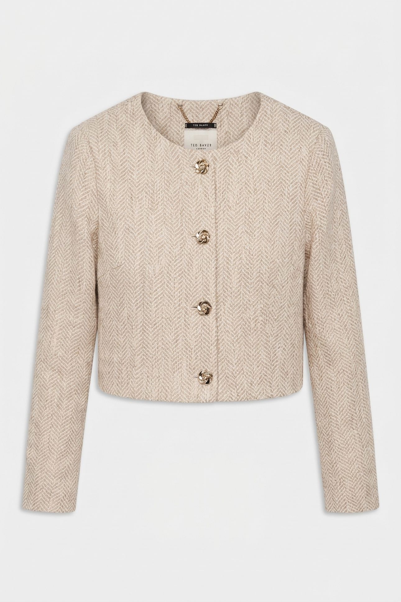 VULPA TAILORED BOUCLE FITTED CROPPED IVORY 3