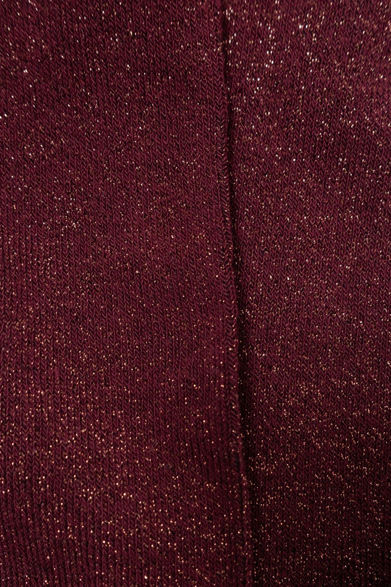 GIRLS’ BURGUNDY KNIT TIGHTS WITH COPPERY GLITTER 5