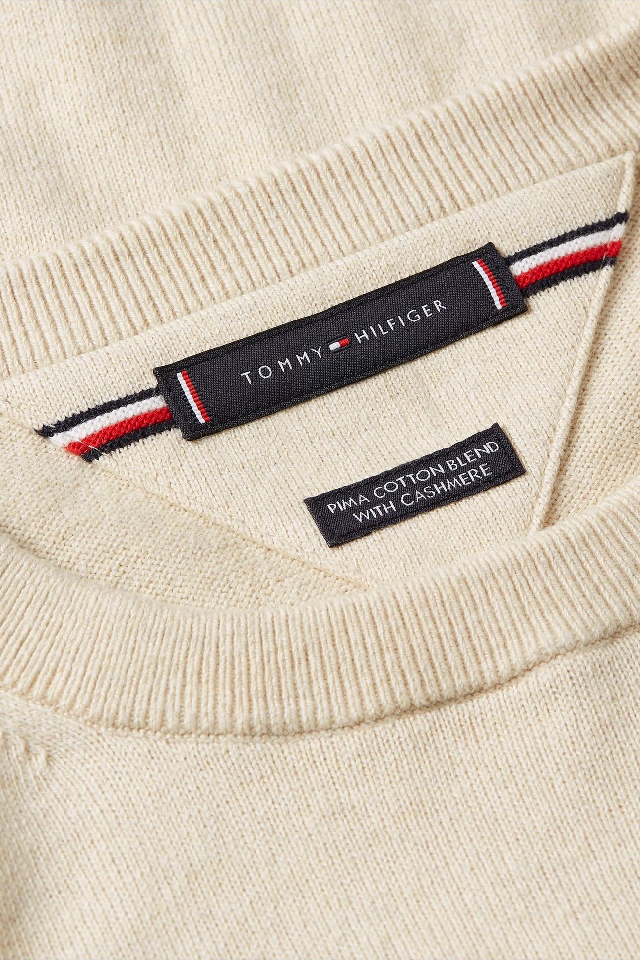 PIMA COTTON CASHMERE SWEATER HEATHERED OATMILK 8