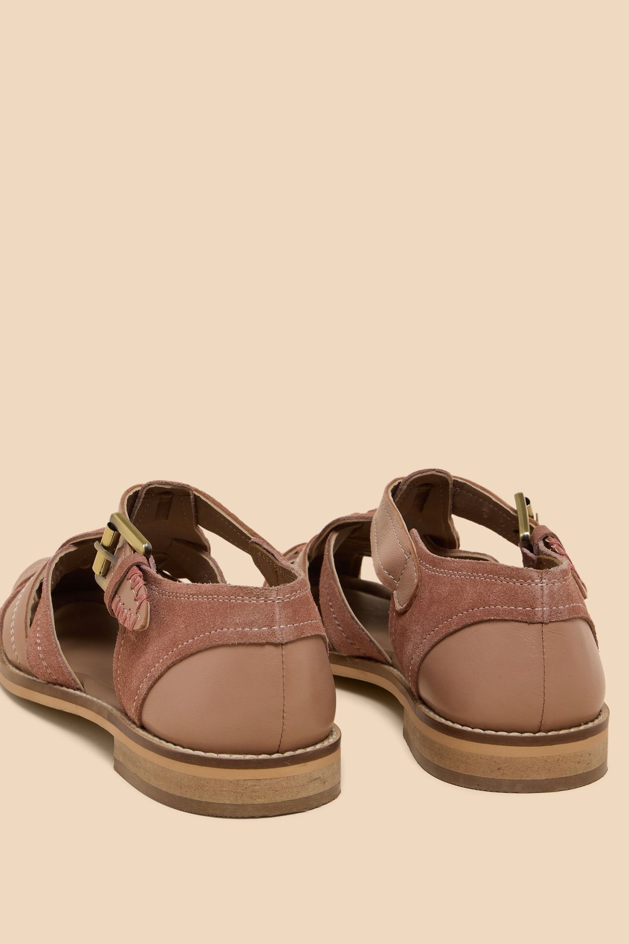 FLORAL LEATHER FISHERMAN SHOE LGT PINK 8