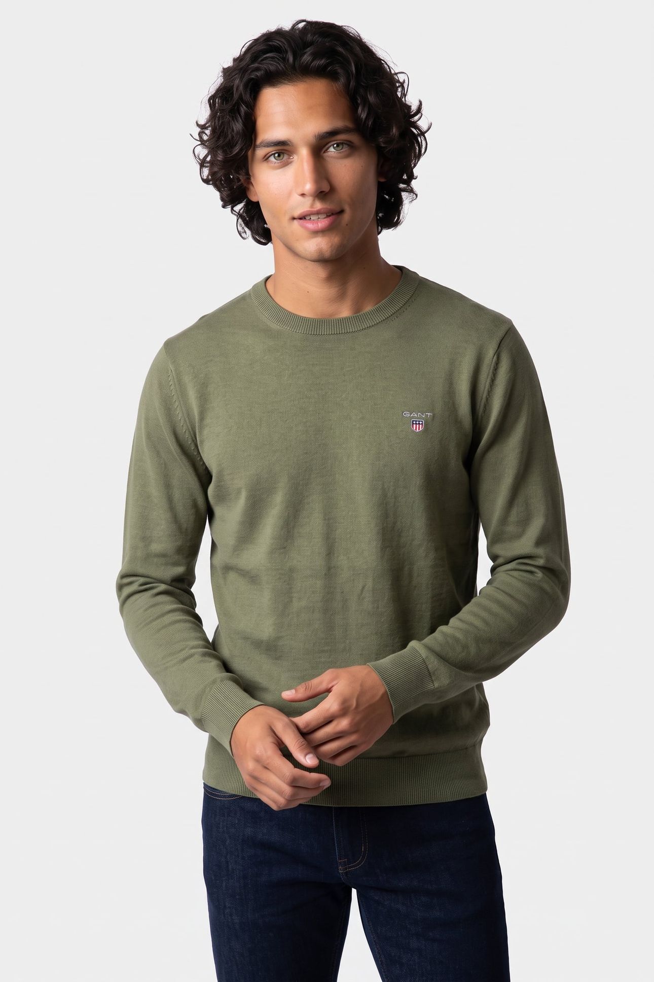 CLASSIC COTTON C-NECK DRY HERB GREEN 1