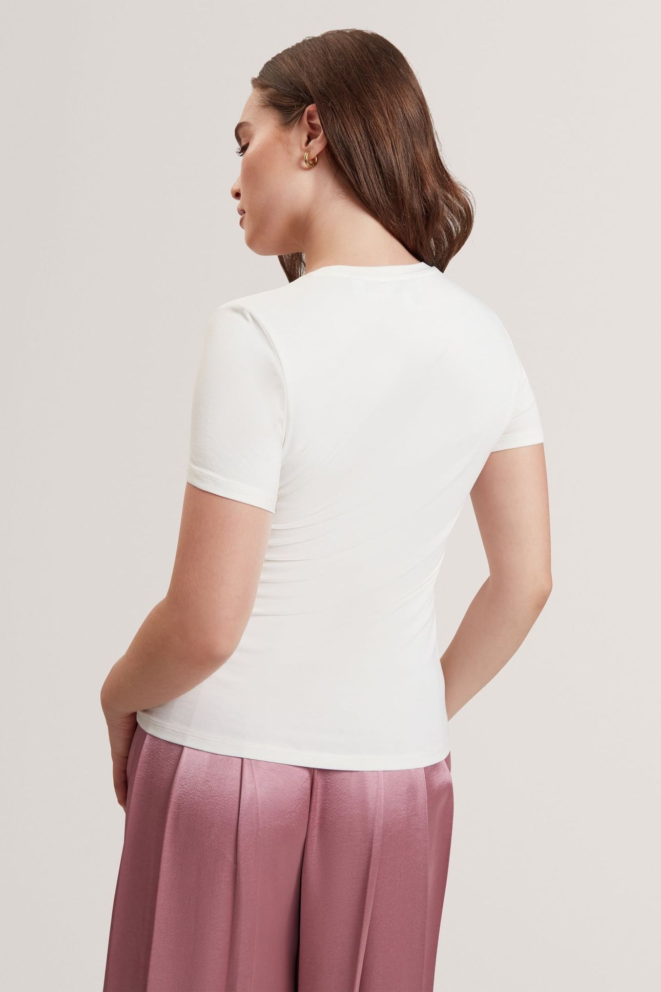 PRINTED FITTED TEE IVORY 2