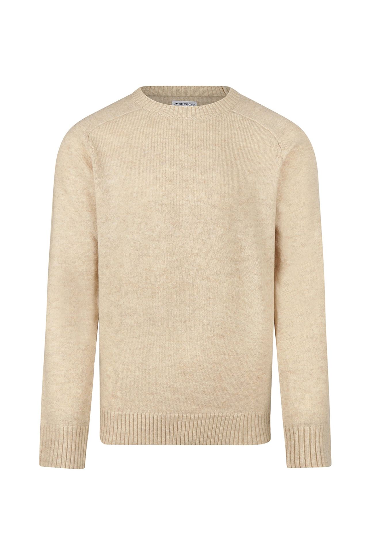 LAMBSWOOL CREW NECK SWEATER STONE 2