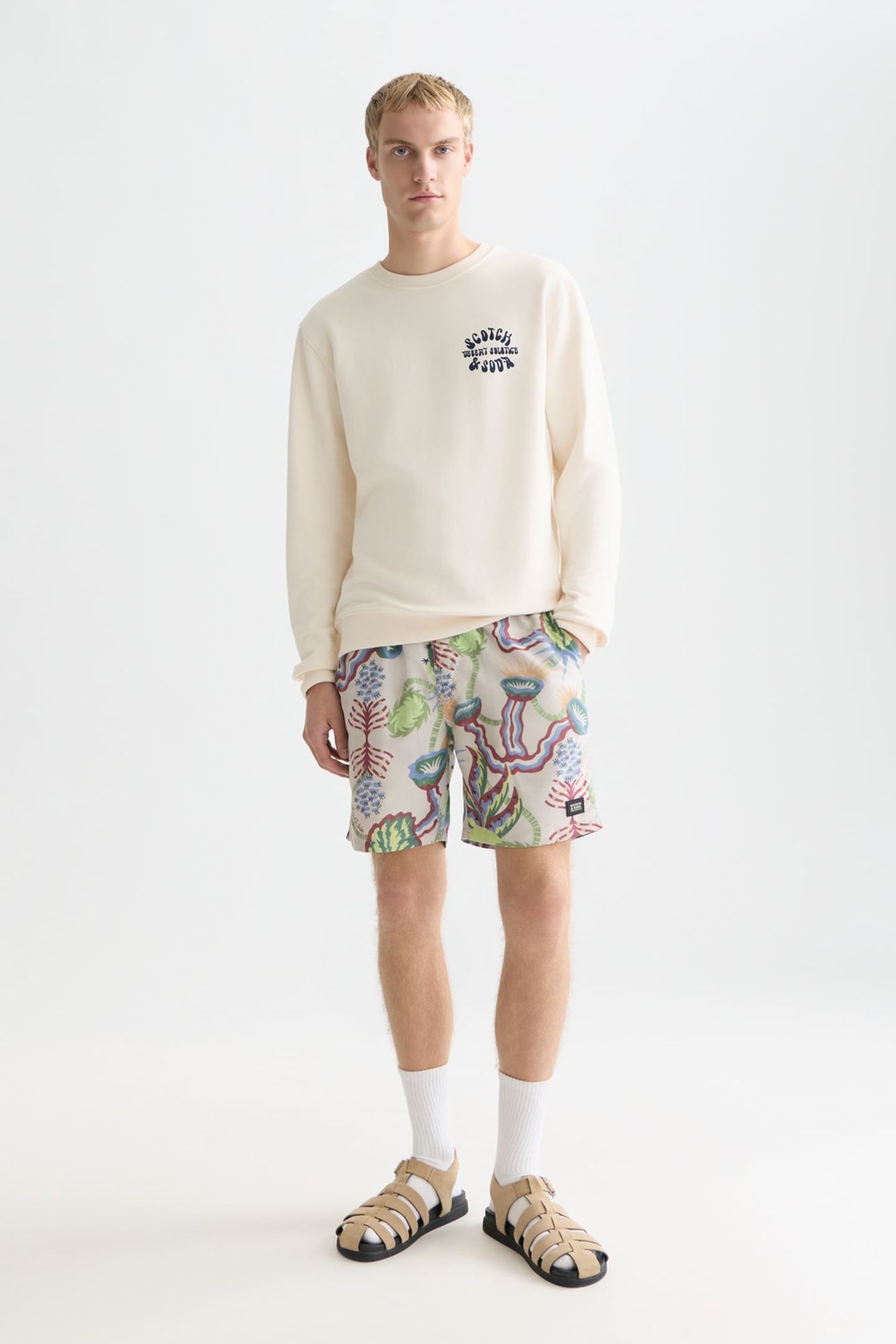 FRONT AND BACK ARTWORK REGULARFIT SWEATSHIRT LIGHT BEIGE 3