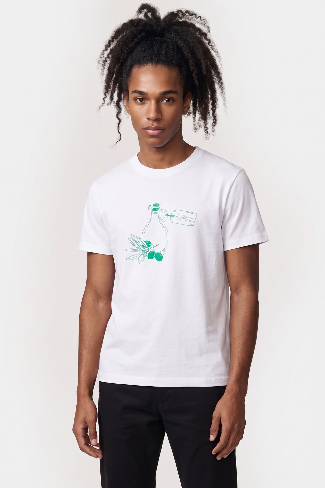 UNISEX T-SHIRT OLIVE OIL WHITE 4