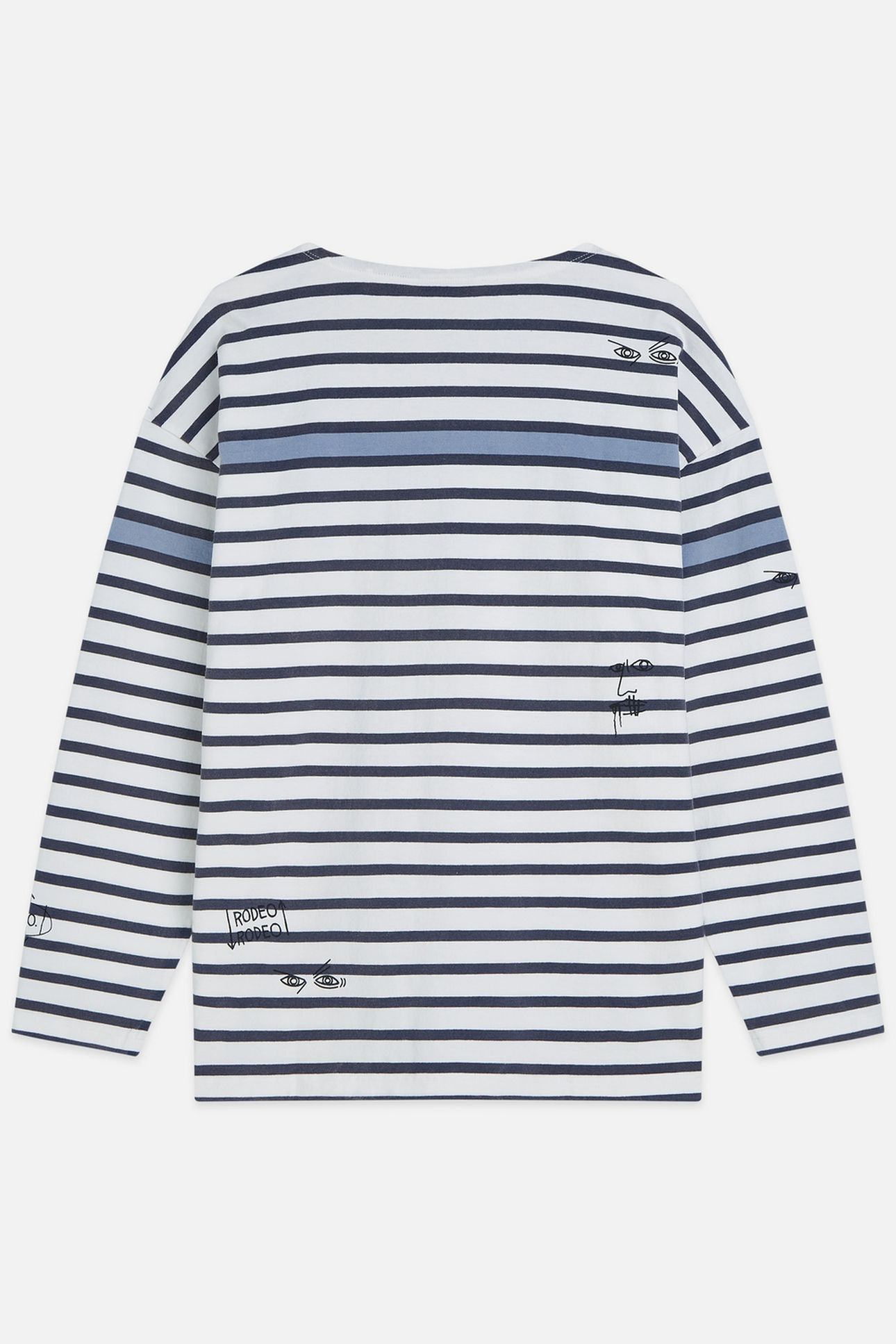 BASQUIAT BRETON STRIPED LONGSLEEVED TSHIRT NAVY 2