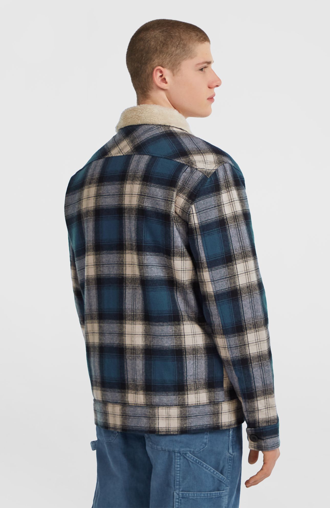O'RIGINALS FLEECE LINED JACKET MOZART BLUE CHECK 2