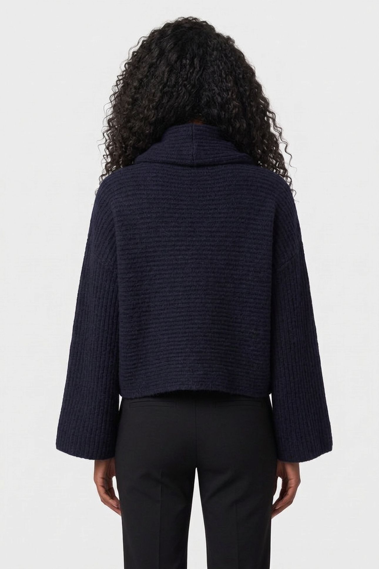 TOPAZ - BLUE RIBBED KNIT TURTLENECK SWEATER 2