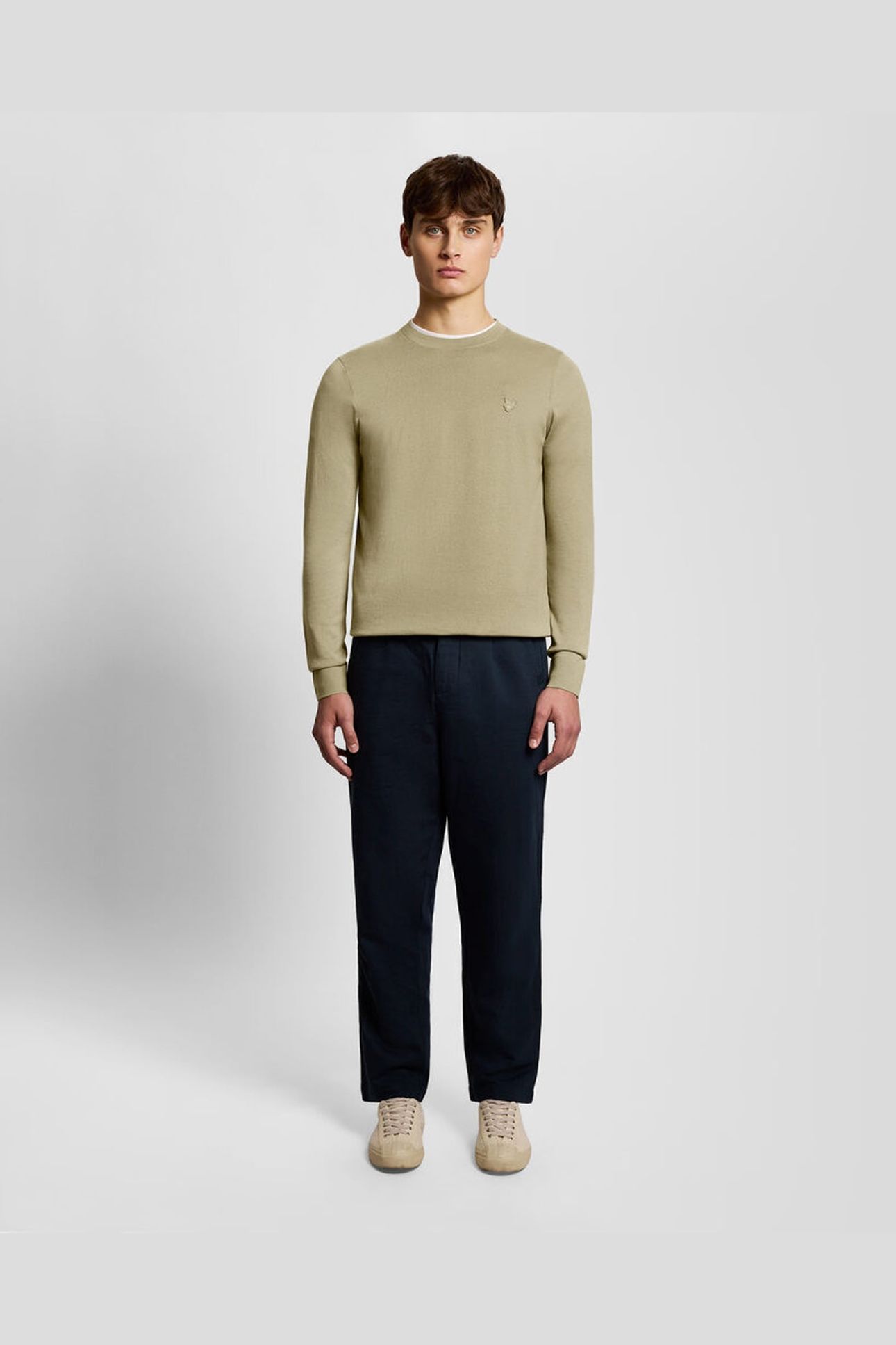 TONAL SUPERFINE CREW NECK JUMPER SAGE UNIFORM 3