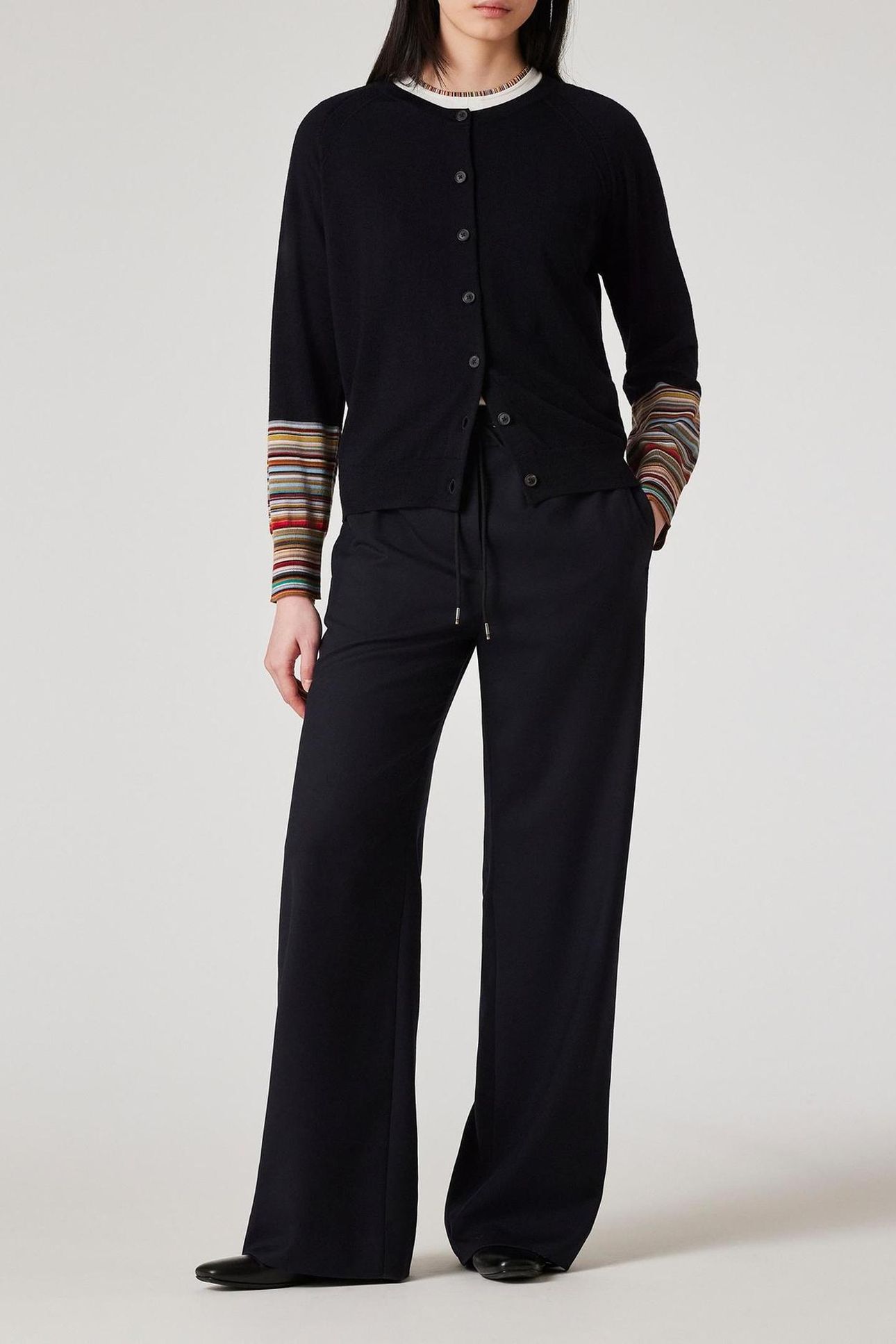 WOMENS KNITTED CARDIGAN BUTTON THRU VERY DARK NAVY 3