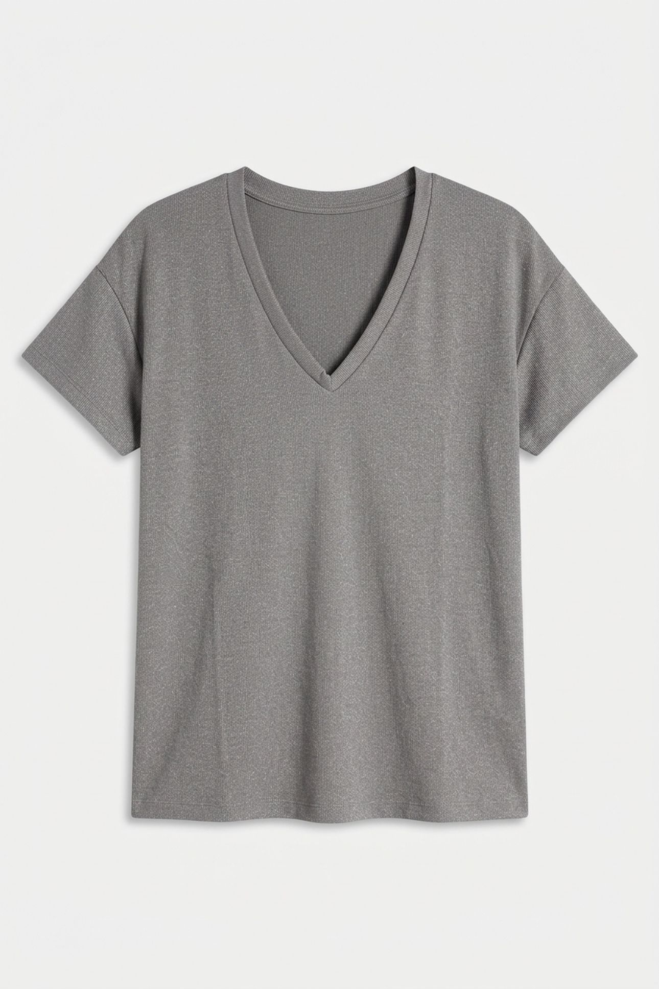 GREY METALLIC MESH T-SHIRT 3