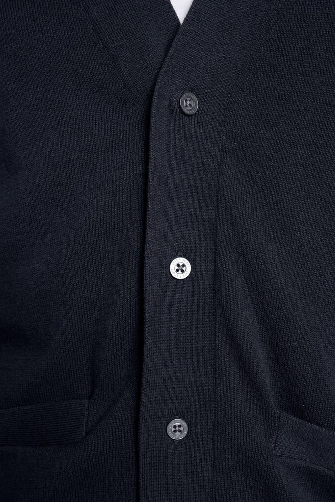 COTTON V NECK CARDIGAN DARK NAVY 6