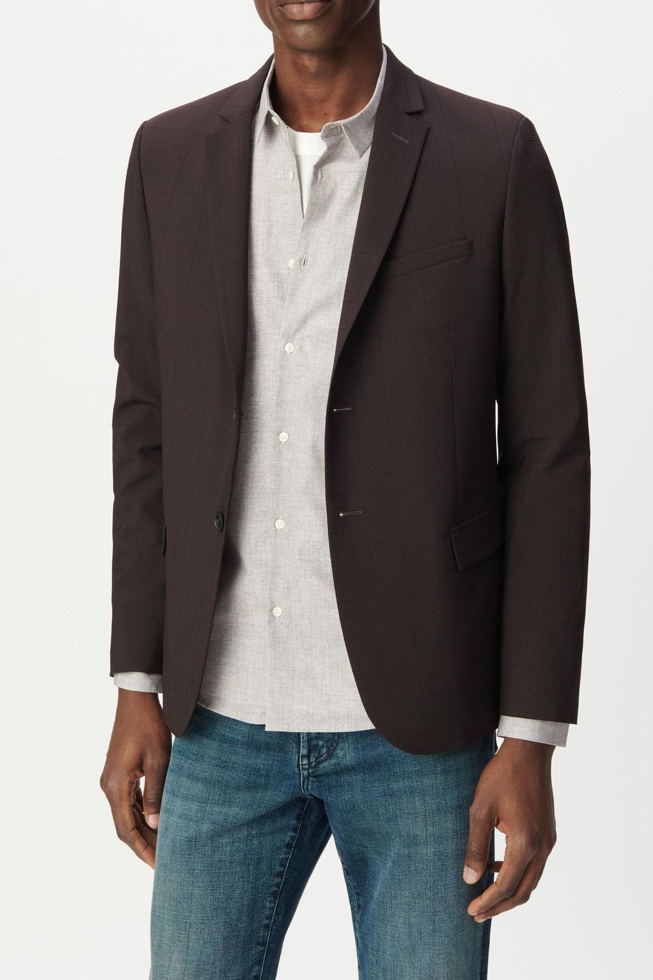PLUM CHECK TRAVEL SUIT SUIT JACKET 1