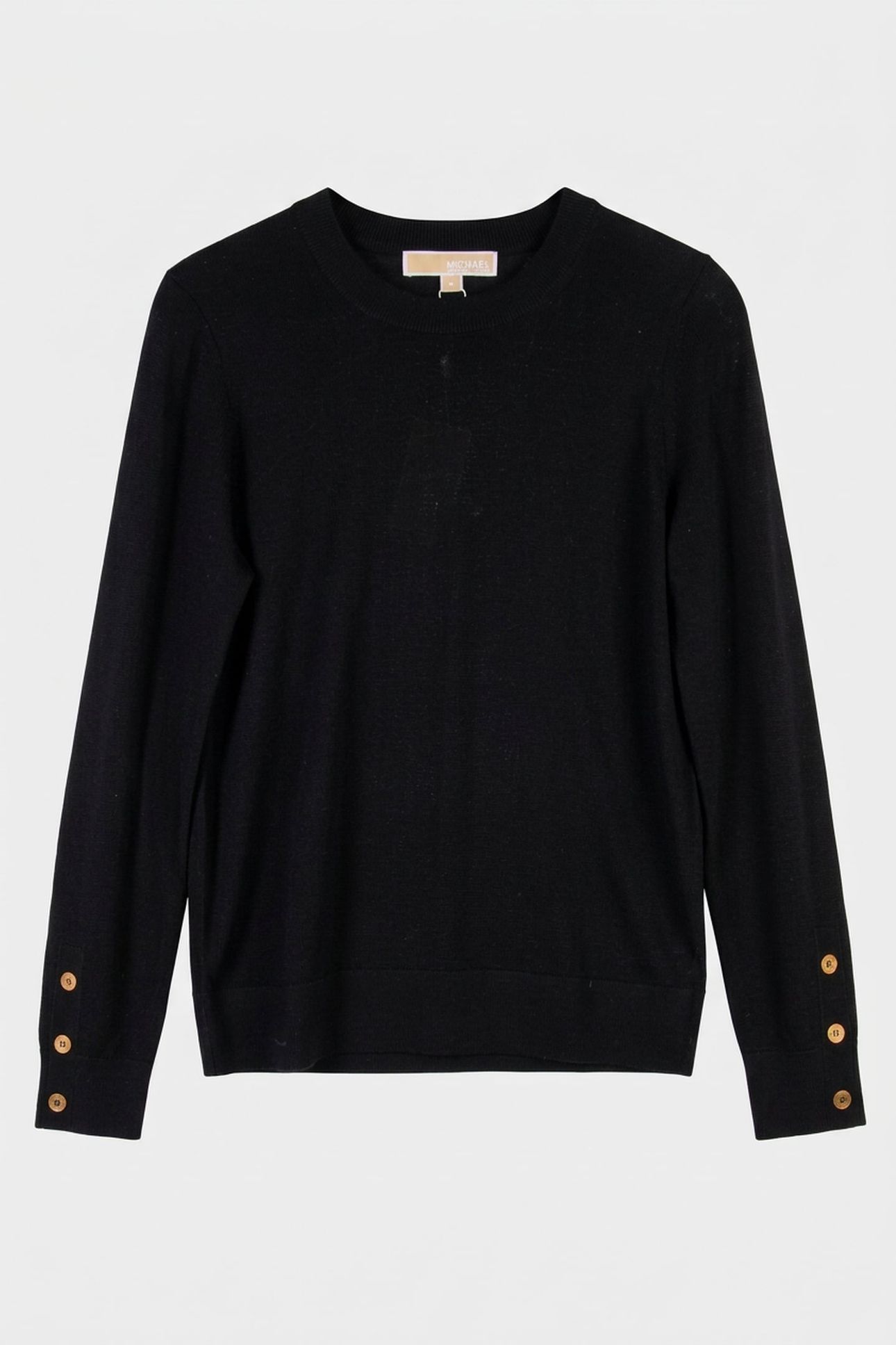 MERINO BUTTON SLEEVE LS SWEATER BLACK 3