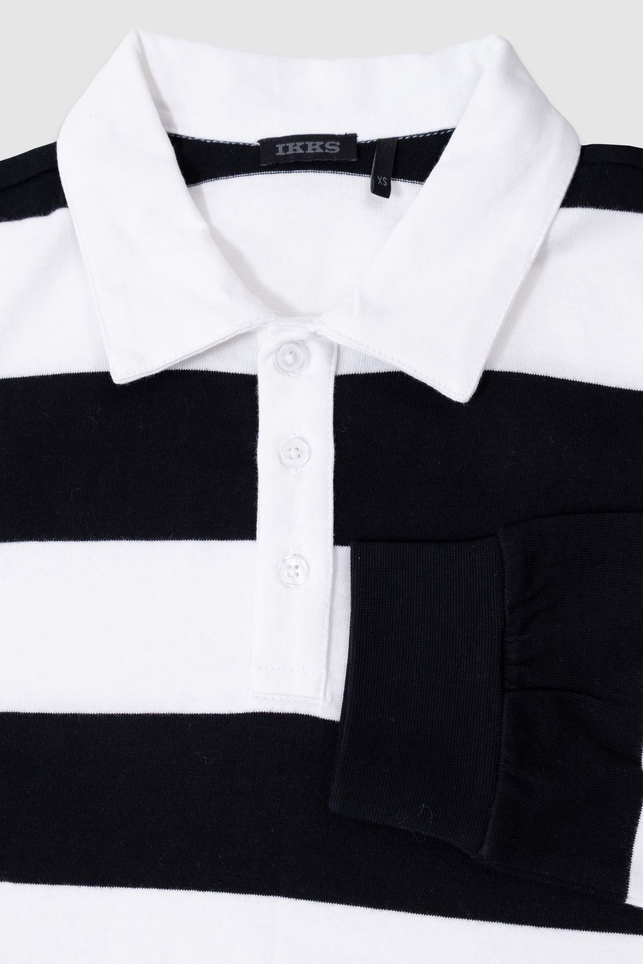 BOYS’ BLACK LONG-SLEEVED POLO SHIRT WITH ECRU STRIPES 4