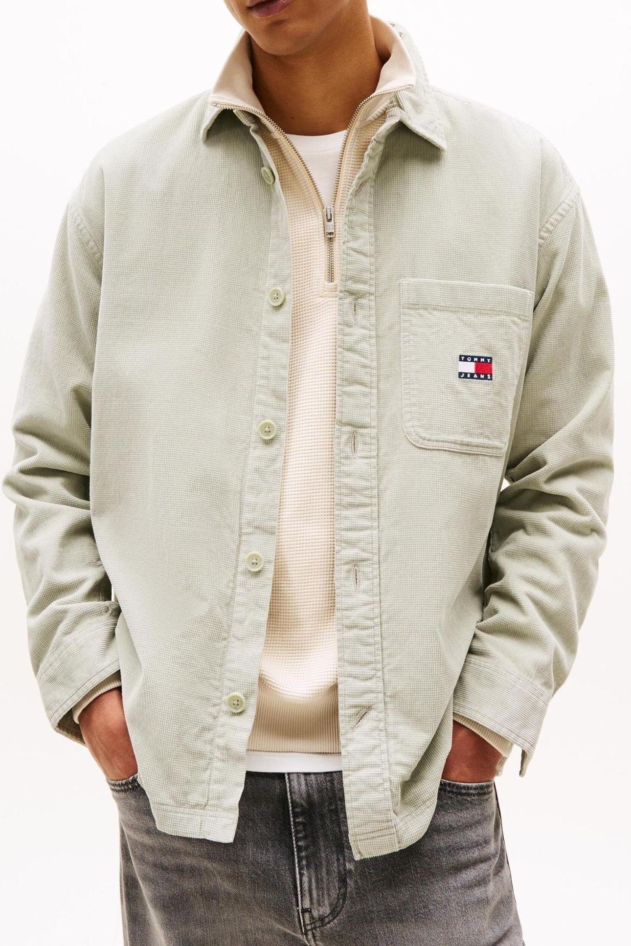TJM BRICK CORD OVERSHIRT MISTY SAGE 1