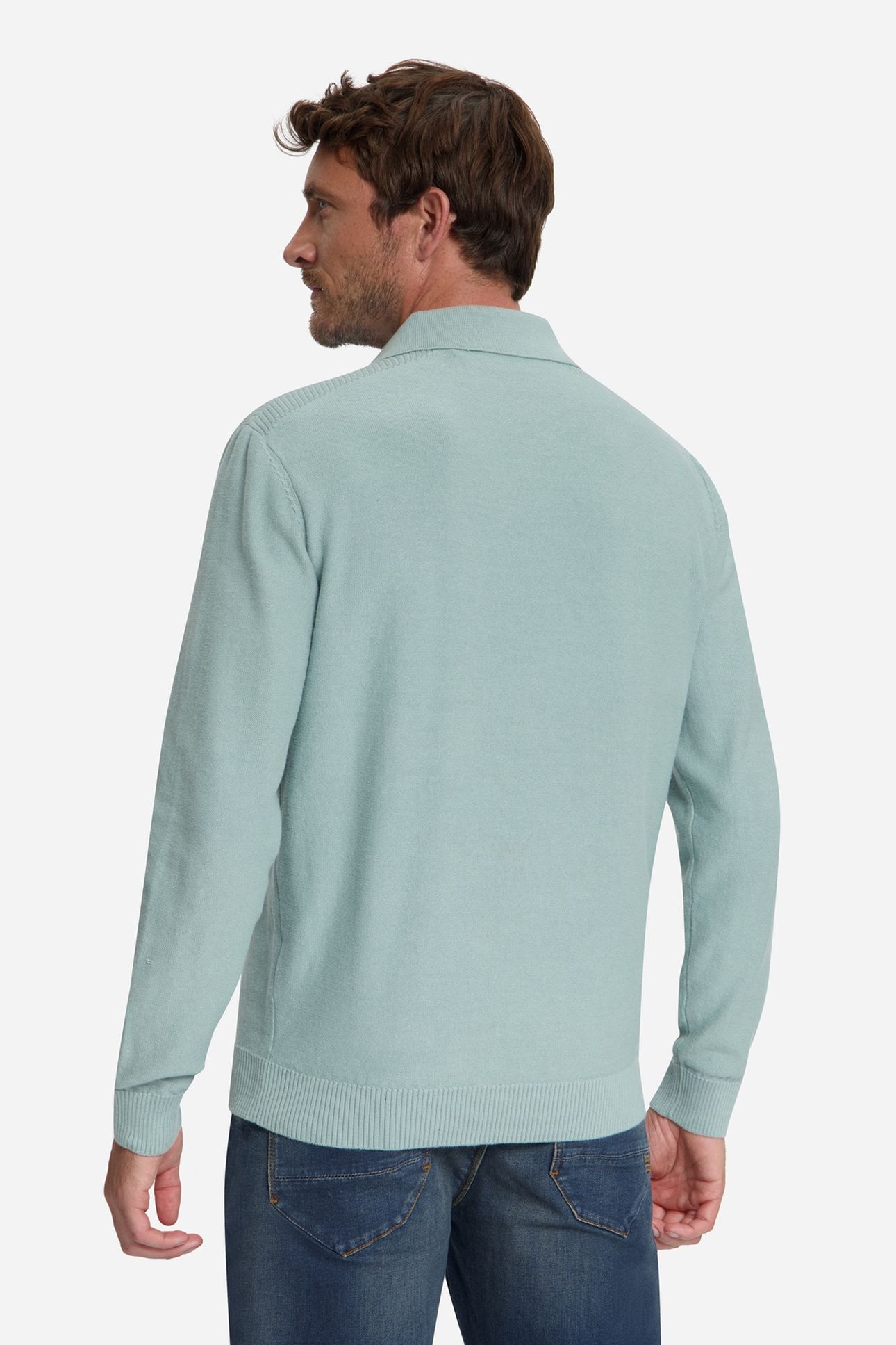 PULLOVER V-COLLAR SHOULDER DETAIL DUSTY BLUE 4