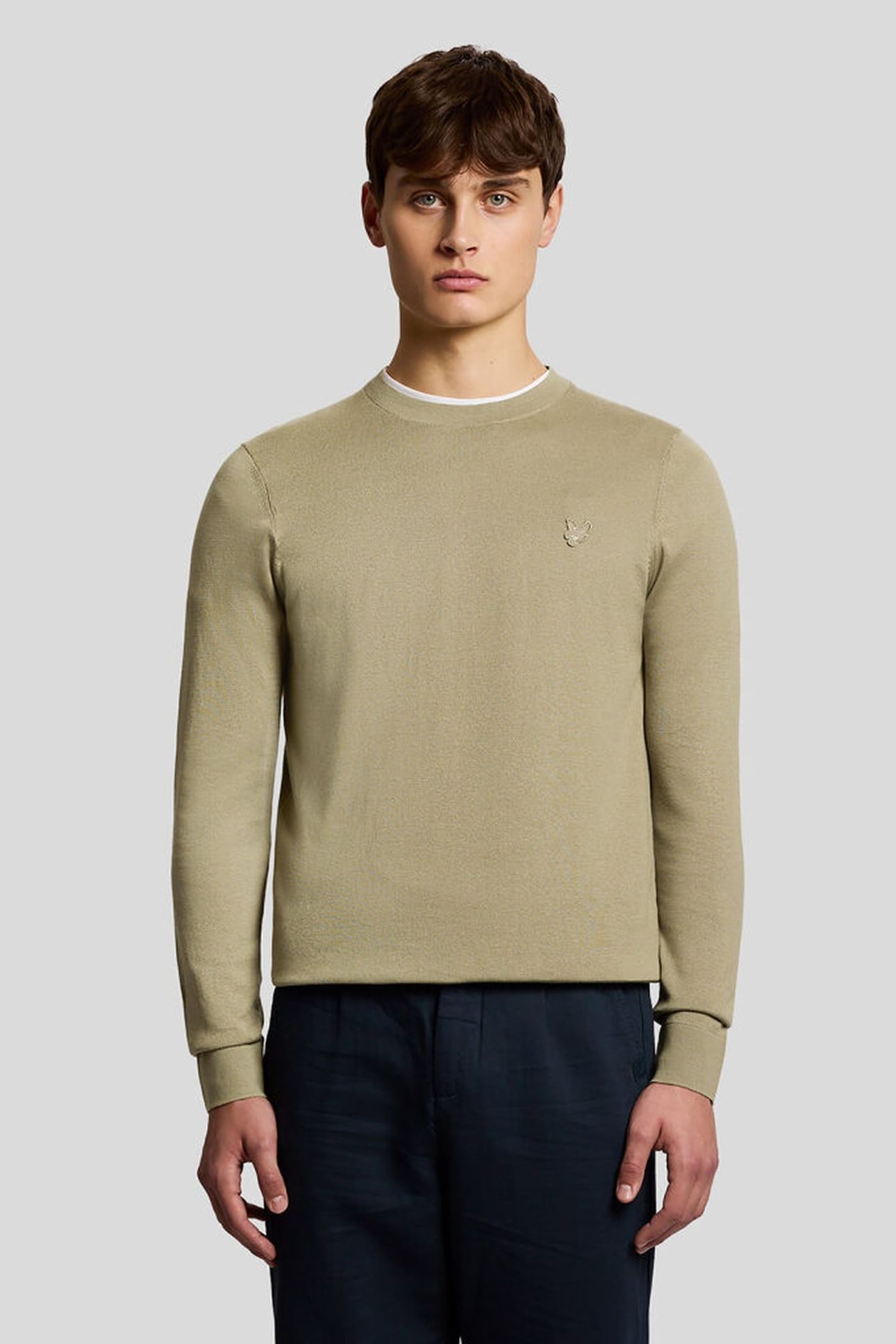 TONAL SUPERFINE CREW NECK JUMPER SAGE UNIFORM 1