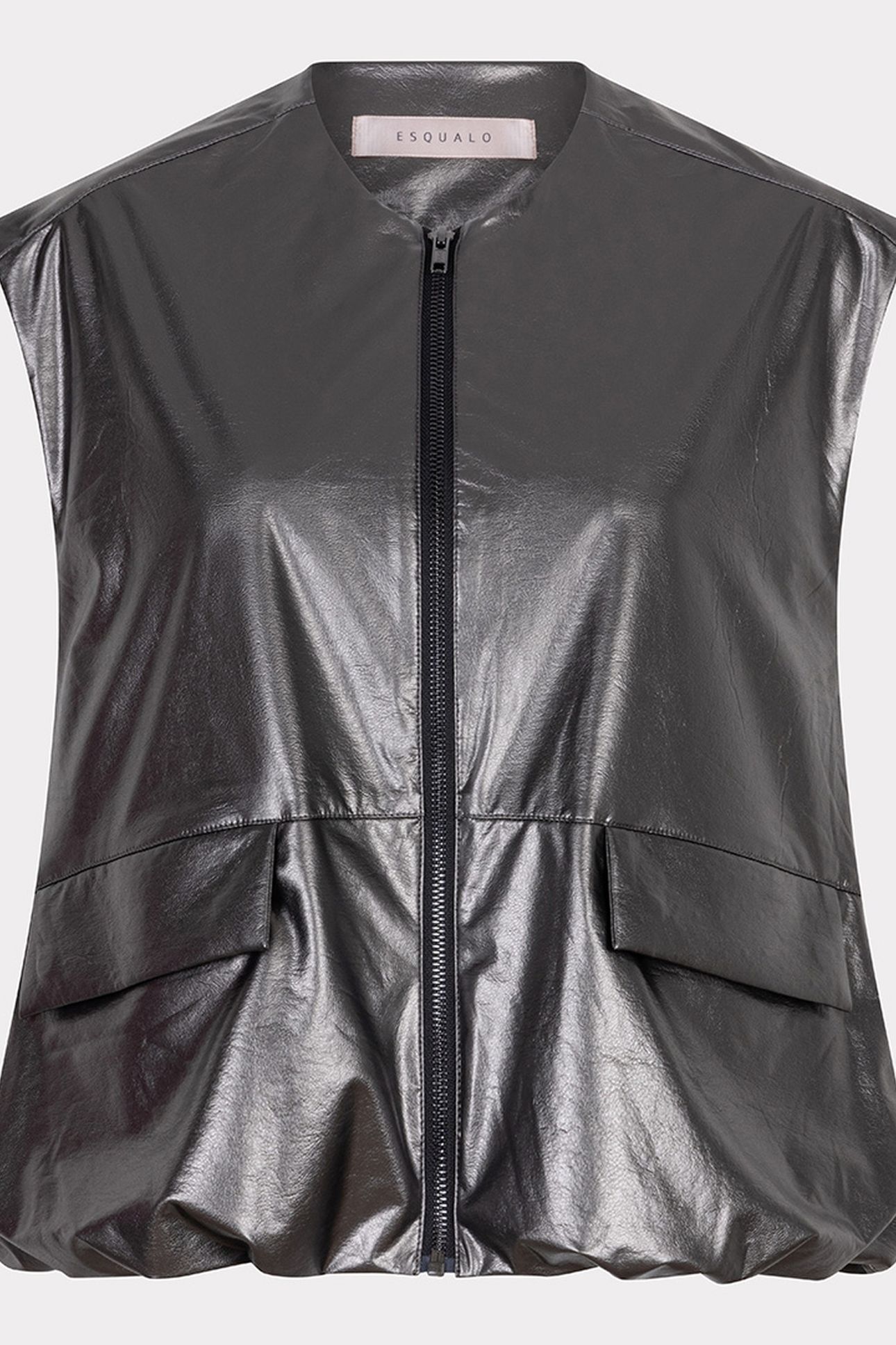 BODYWARMER METALLIC PU GREY 1