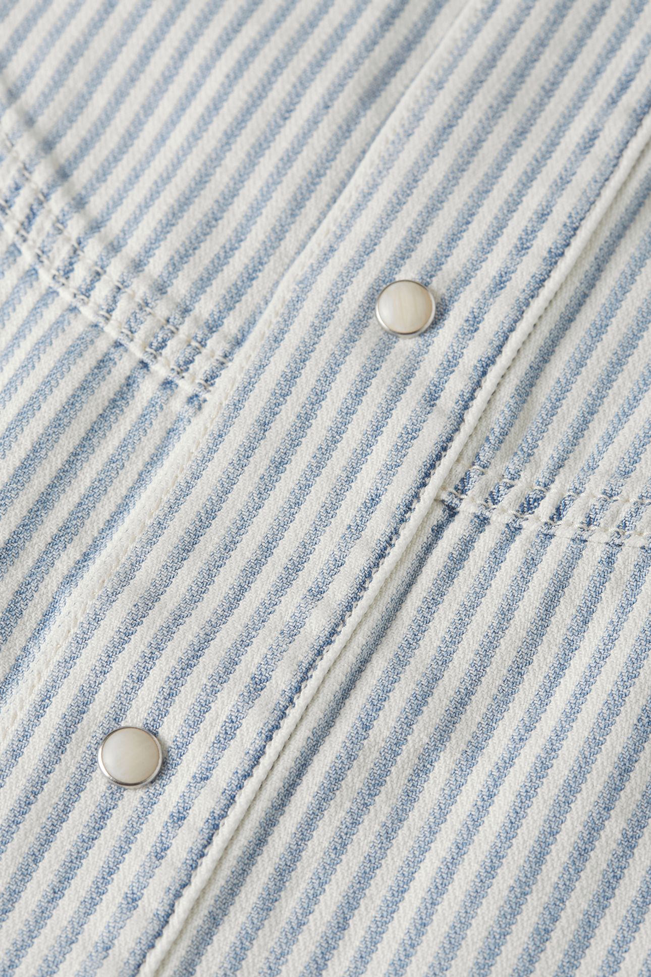 SHORT SLEEVE DENIM SHIRT INDIGO STRIPE 3