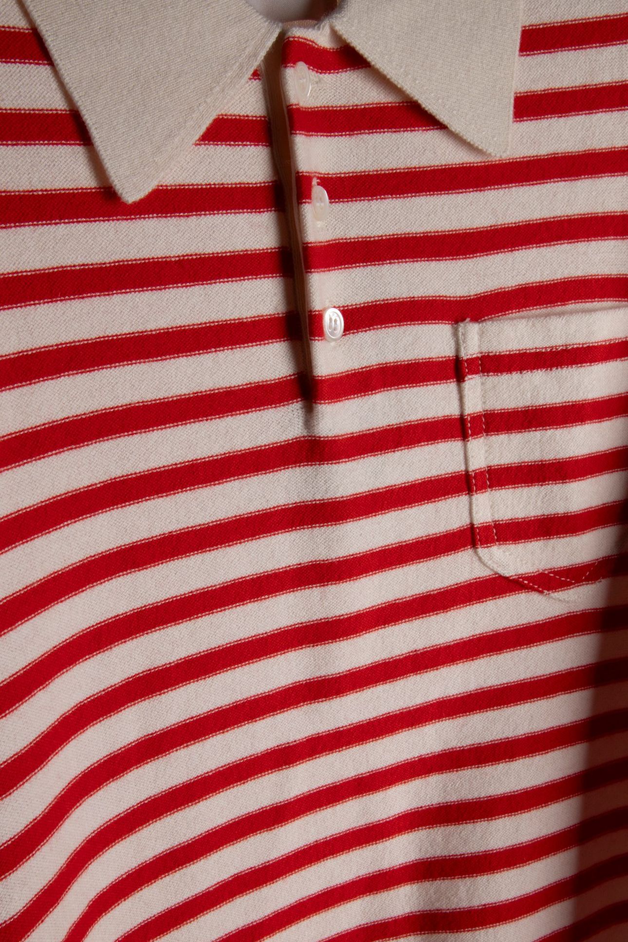 UNISEX POLO ECRU/RED 7