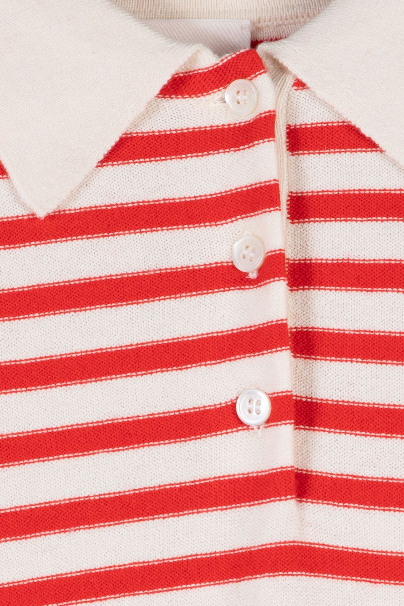 POLO SHORT SLEEVE ECRU/RED 5