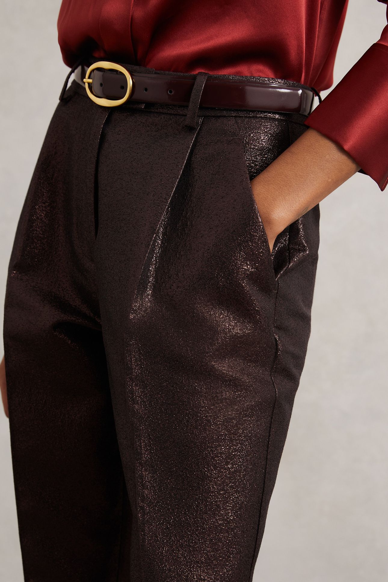 SPARKLE TAPER TROUSER BURGUNDY 6