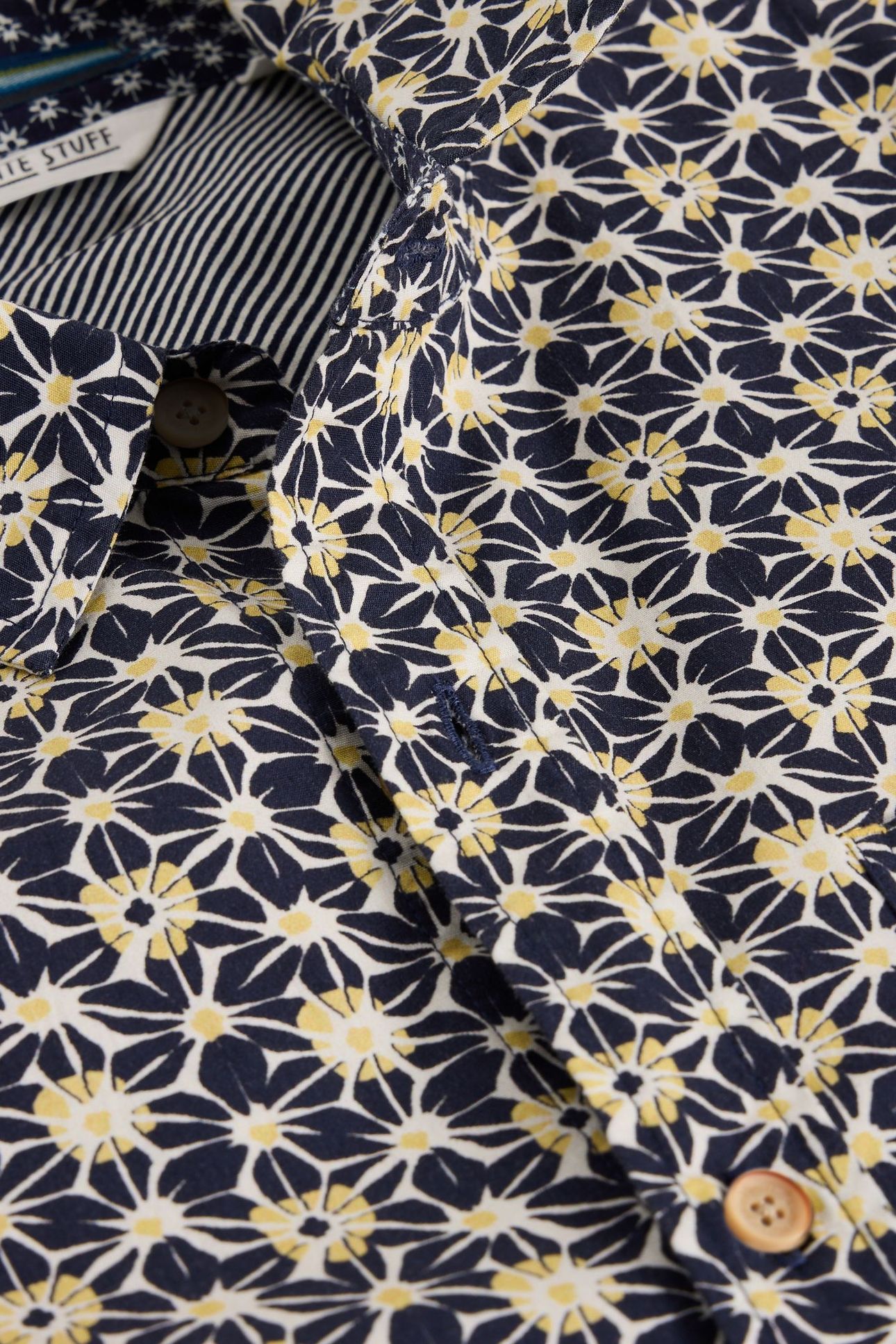 FUJI FLOWER PRINTED SHIRT NAVY PR 5