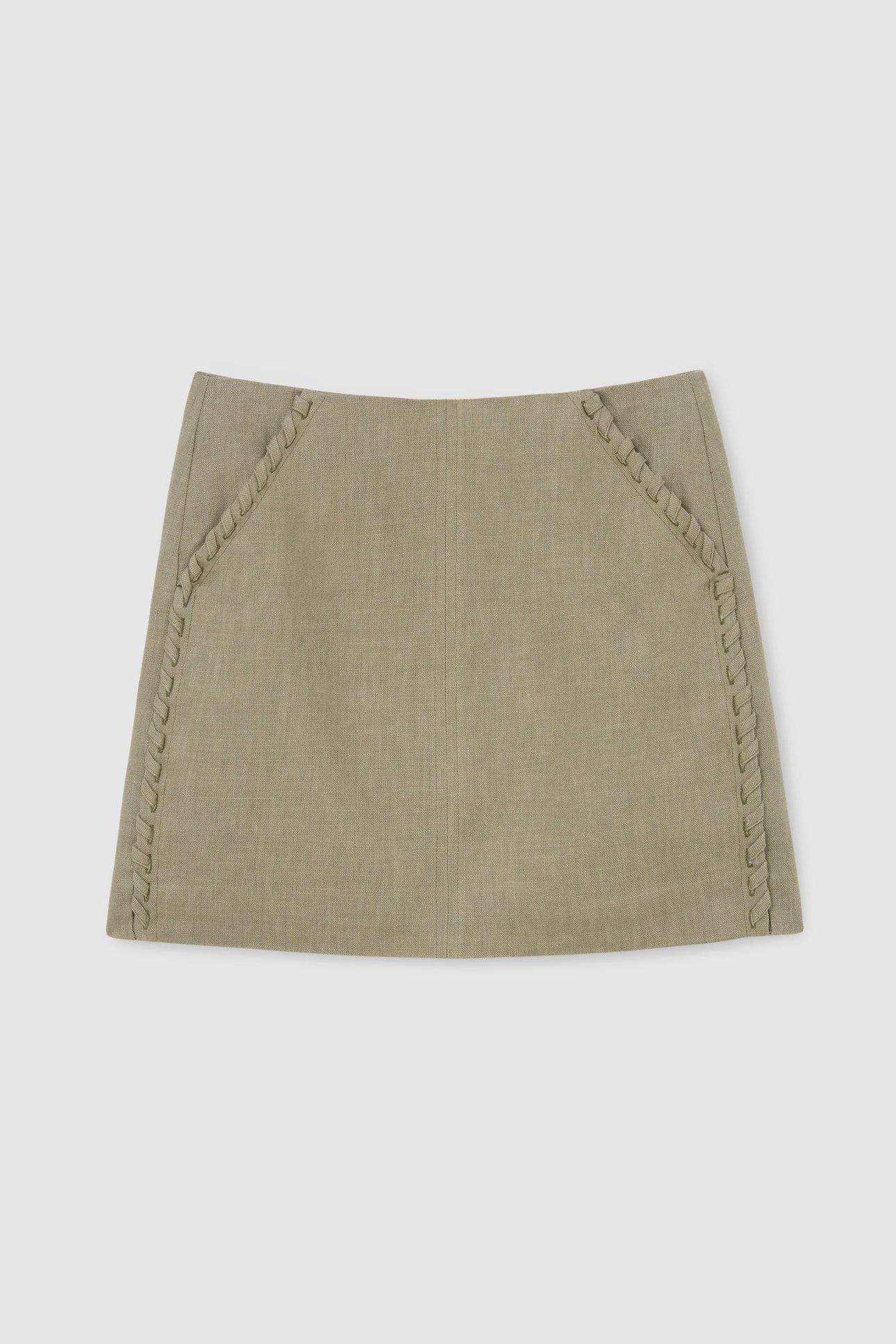 WHIPSTITCH MINI SKIRT KHAKI GREEN 7