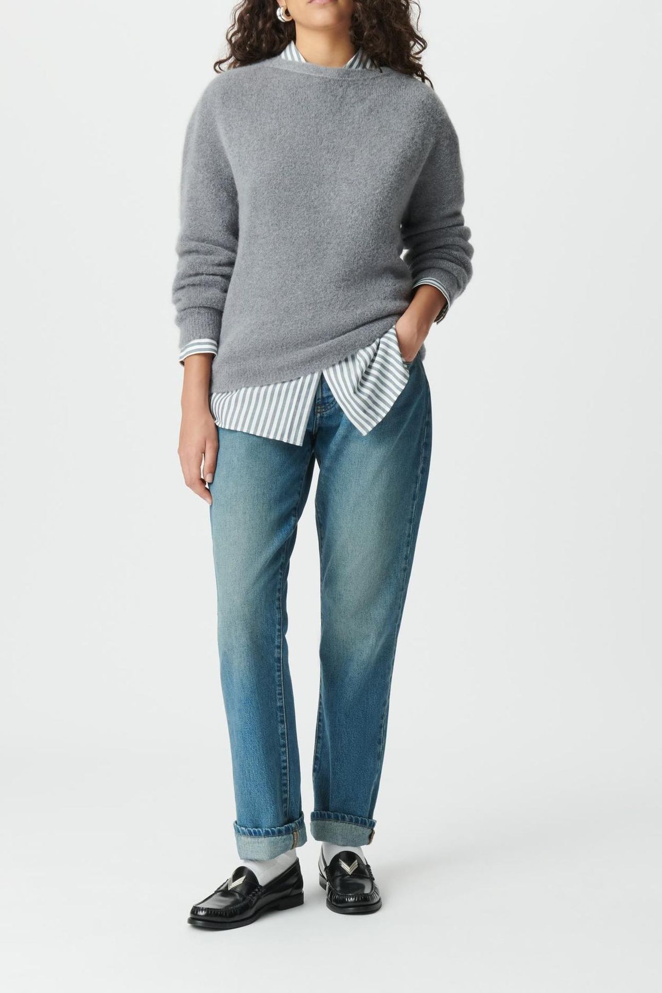 GREY KNIT BACK/FRONT REVERSIBLE CARDIGAN 3