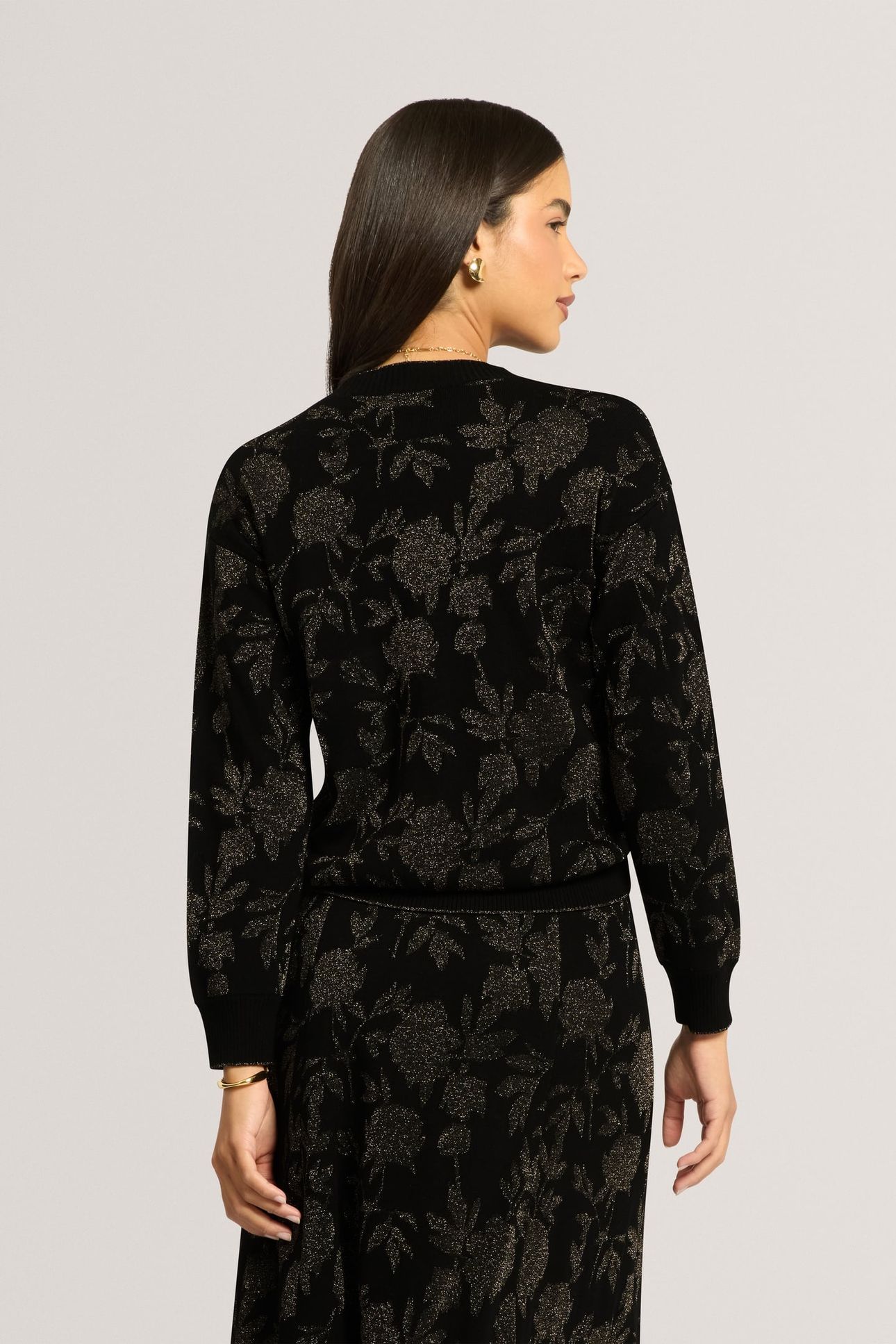 CROPPED JACQUARD JUMPER BLACK 2