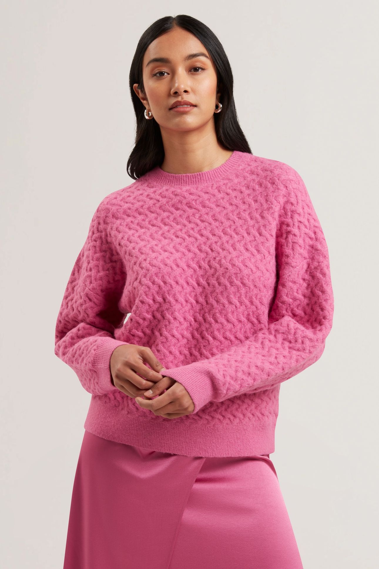 MORLEA HORIZONTAL CABLE RELAXED FIT PINK 2