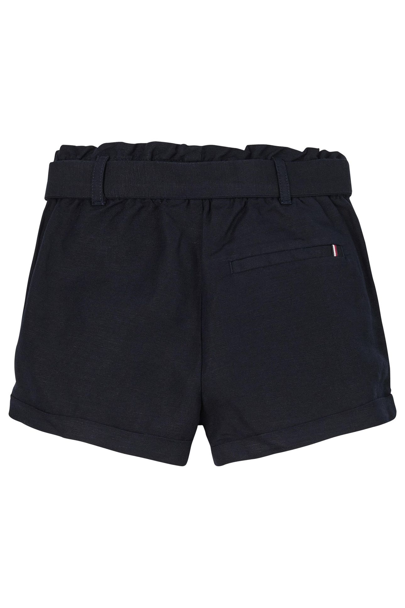 GIRLS LINEN PULL ON SHORT DARK NIGHT NAVY 2