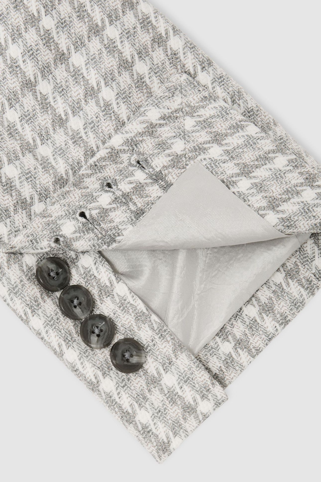 SB 2B NOTCH DOGTOOTH CHECK BLAZER SOFT GREY 5