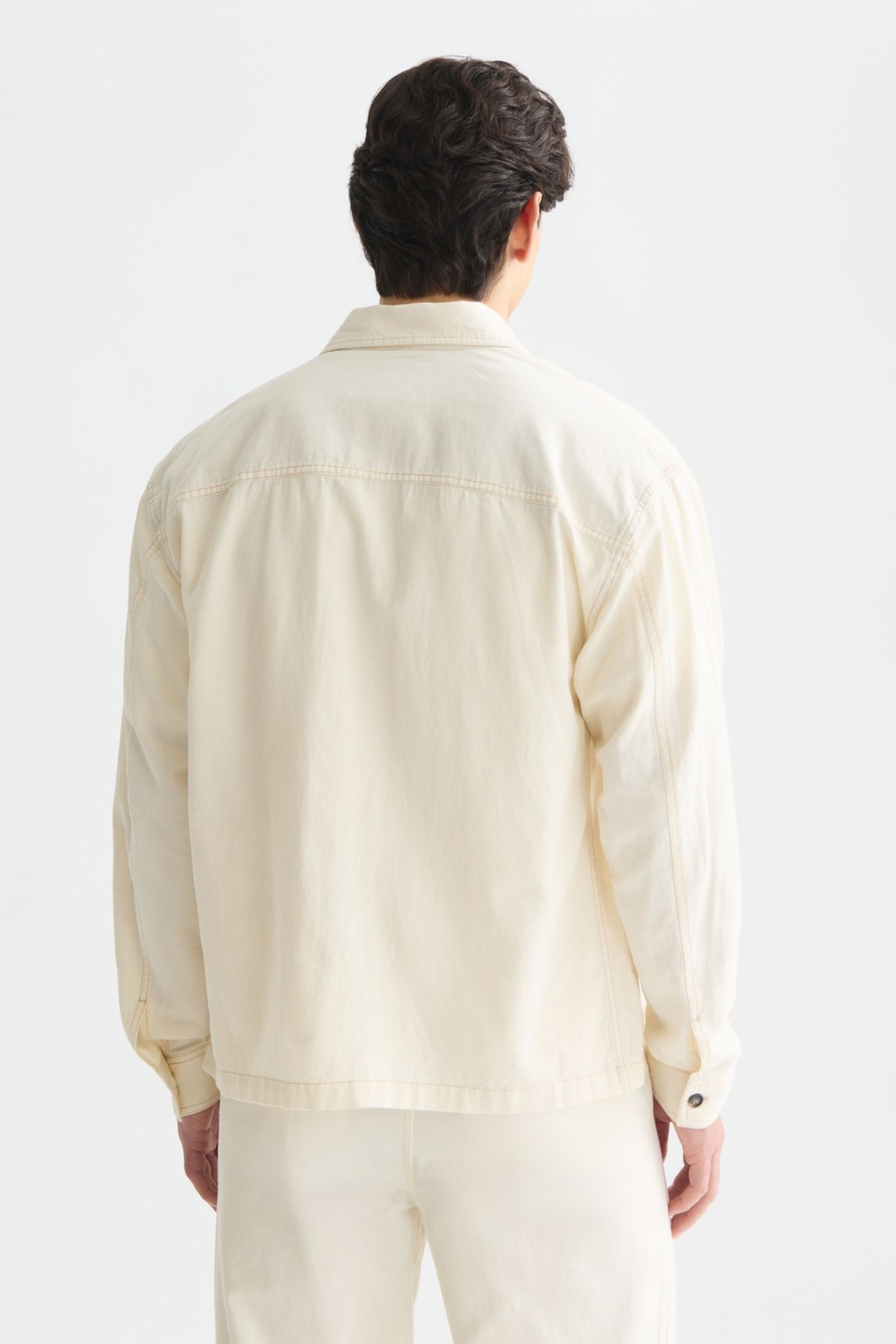 COTTONLINEN OVERSHIRT LIGHT BEIGE 2