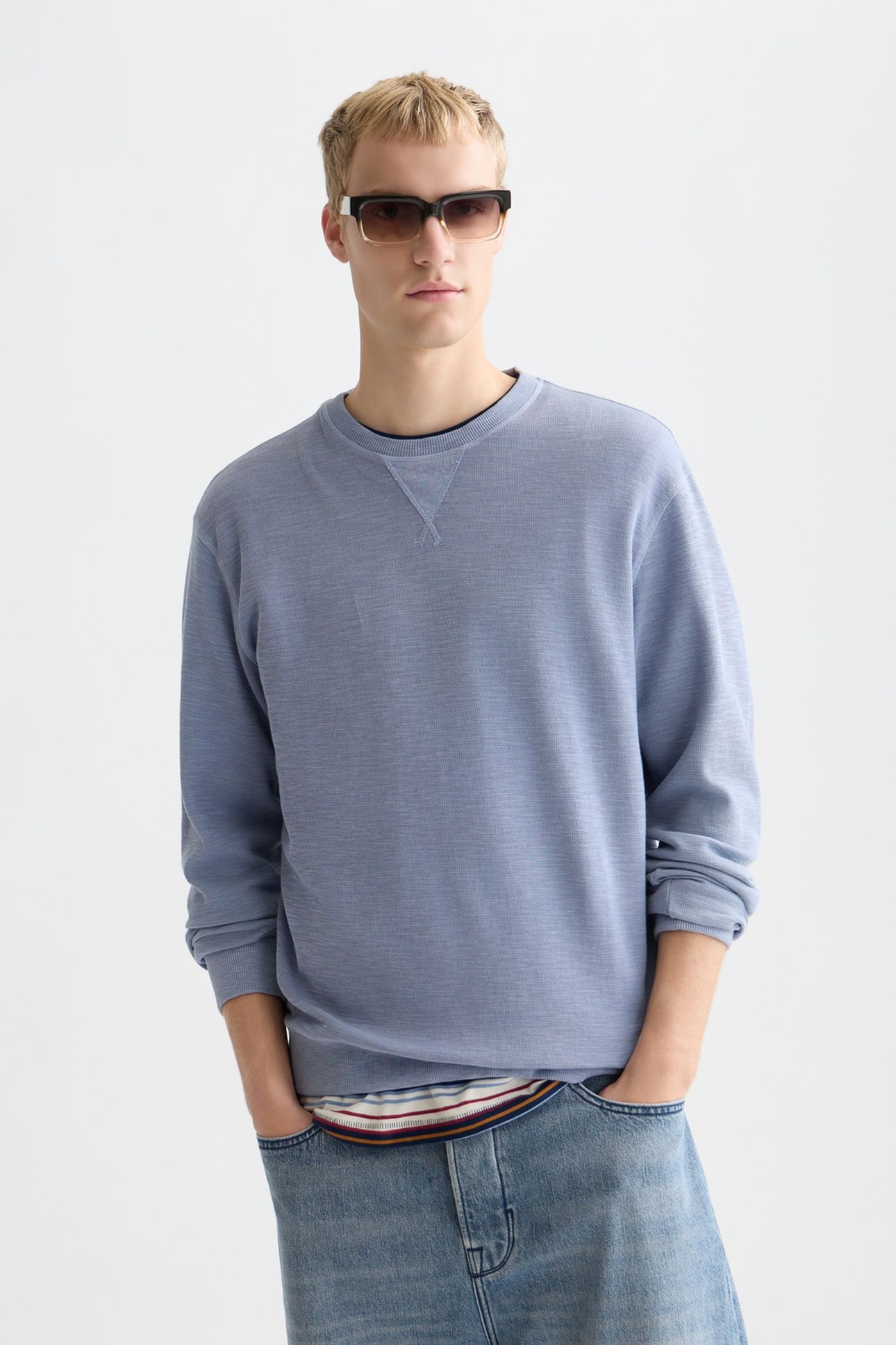 GARMENTDYED REGULARFIT SWEATSHIRT NAVY 1