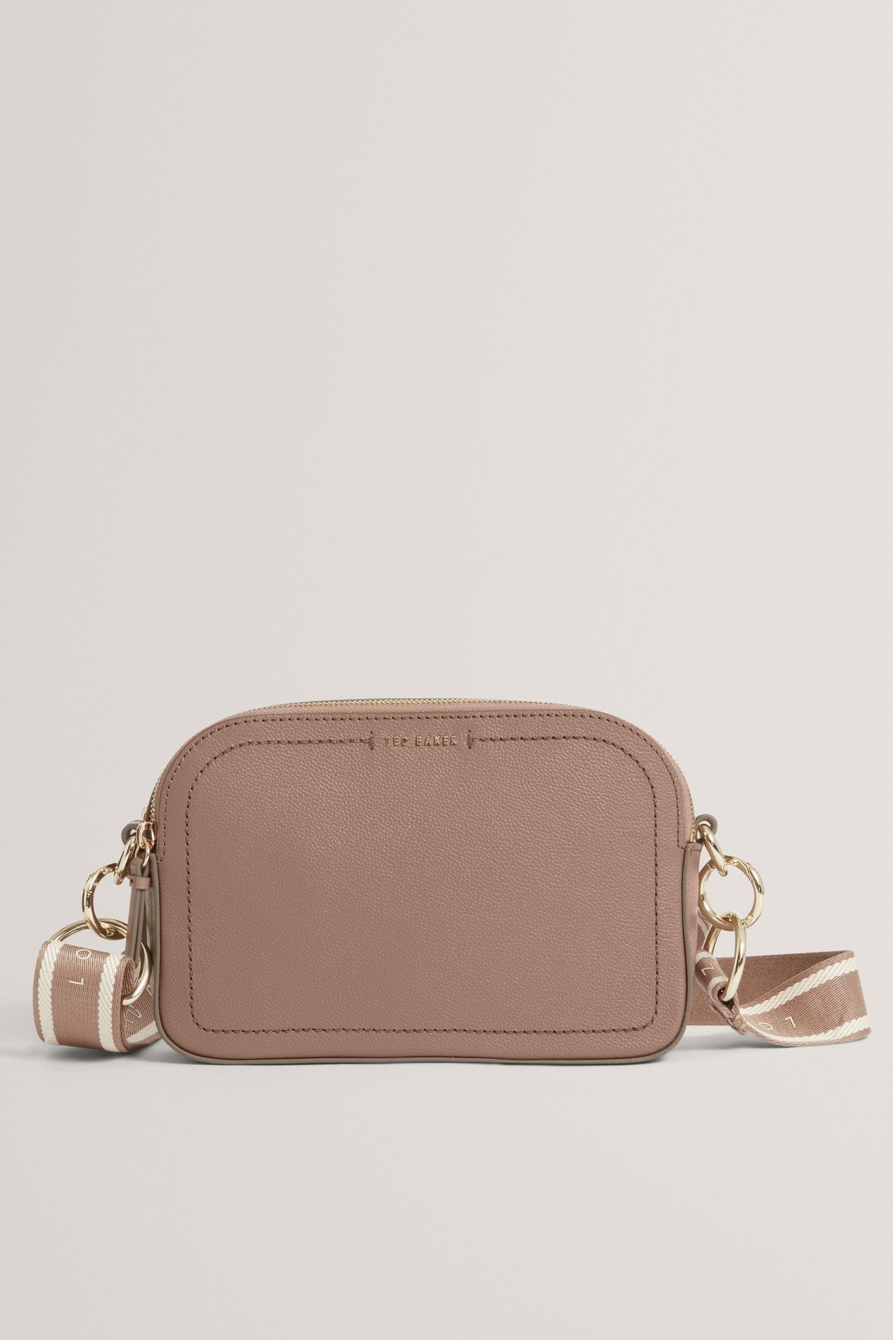 WEBBING LEATHER CROSSBODY BAG TAUPE 1