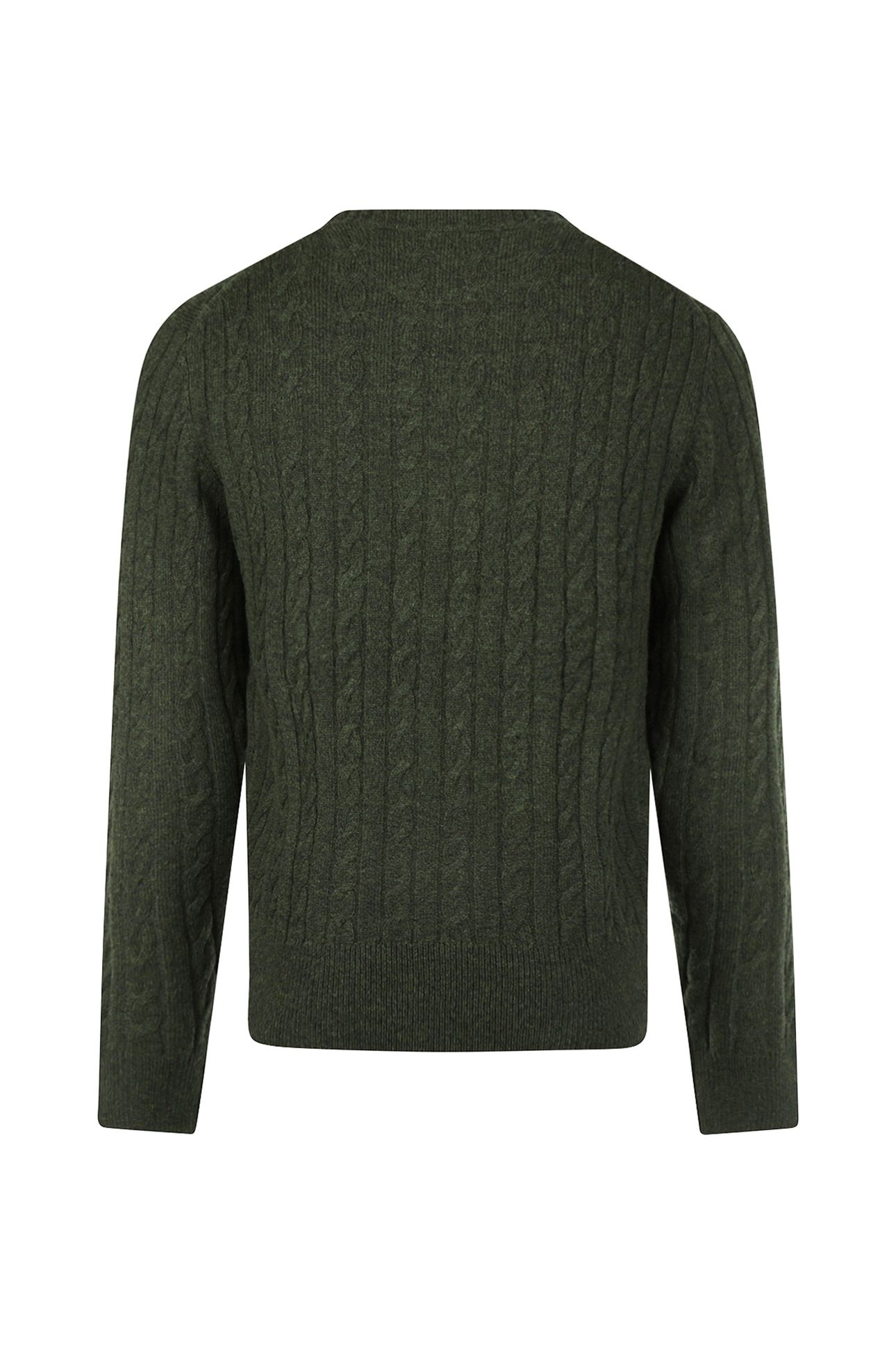 CABLE CREW NECK SWEATER DARK OLIVE 3