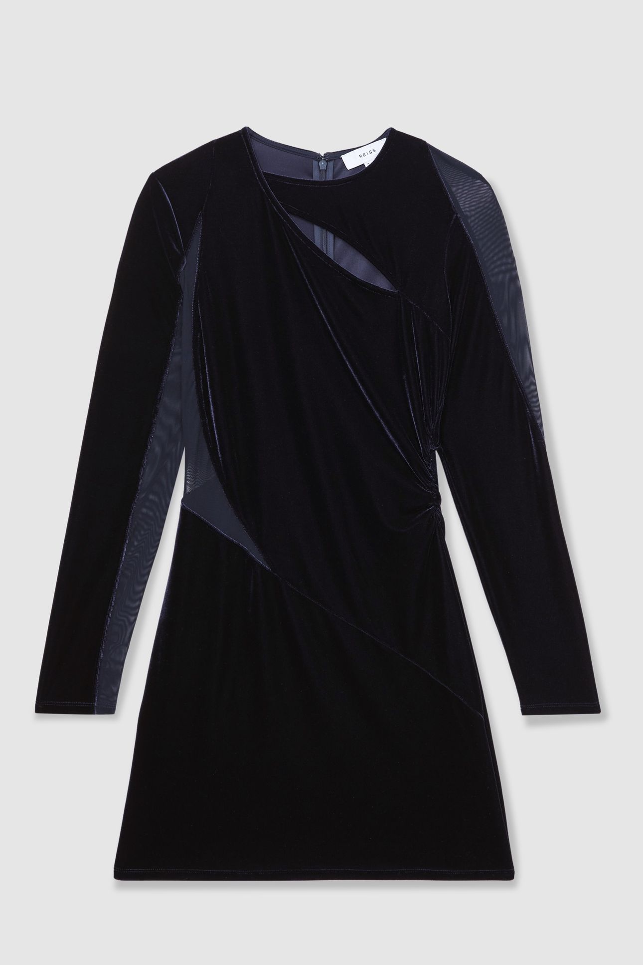 VELVET MINI DRESS NAVY 3