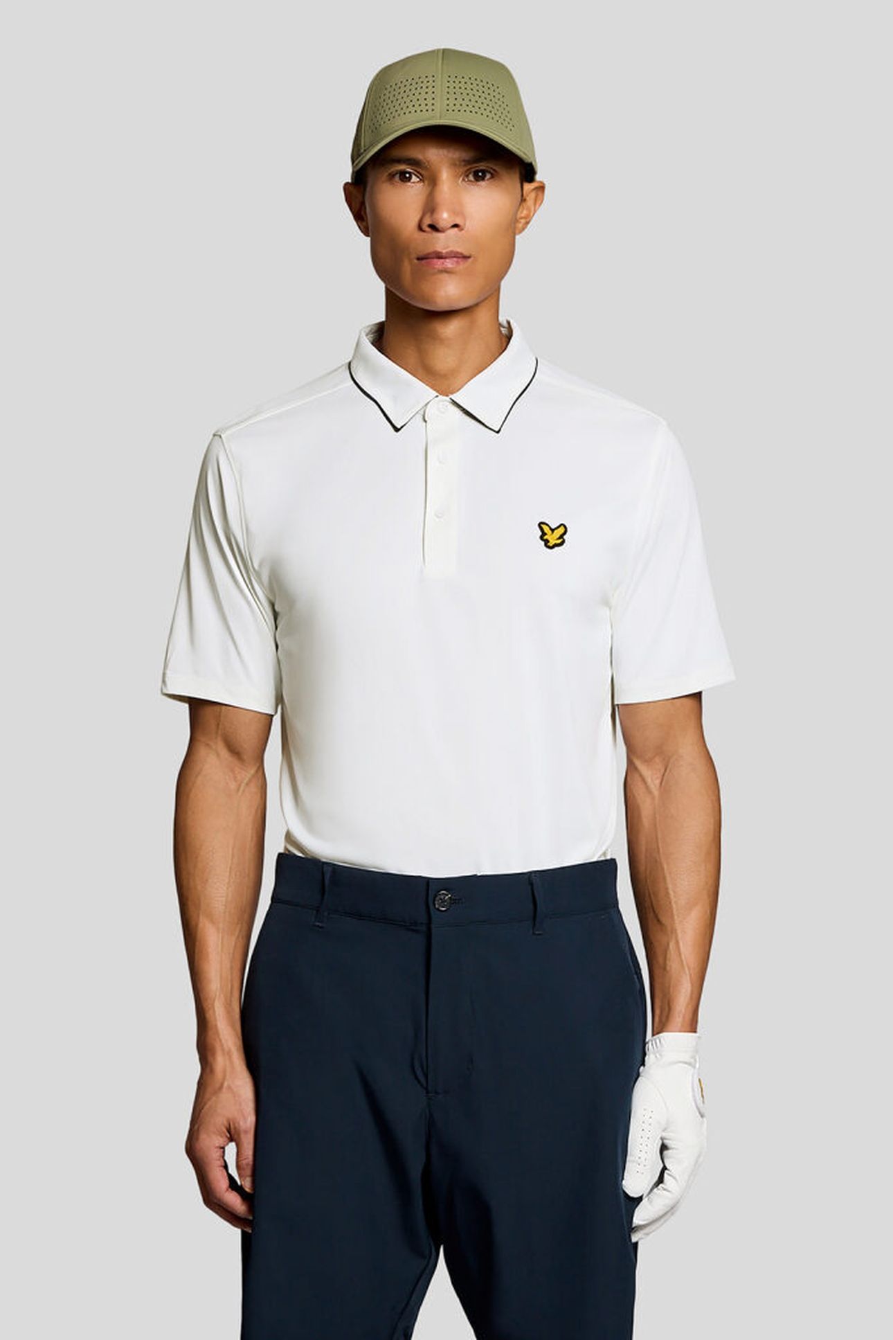 GOLF CONTRAST COLLAR POLO WHITE 1