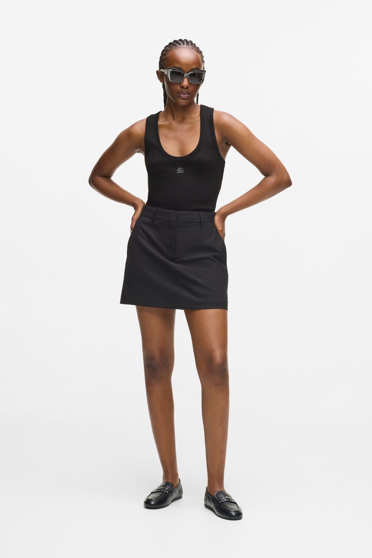 RIBBED TANK TOP BLACK 3