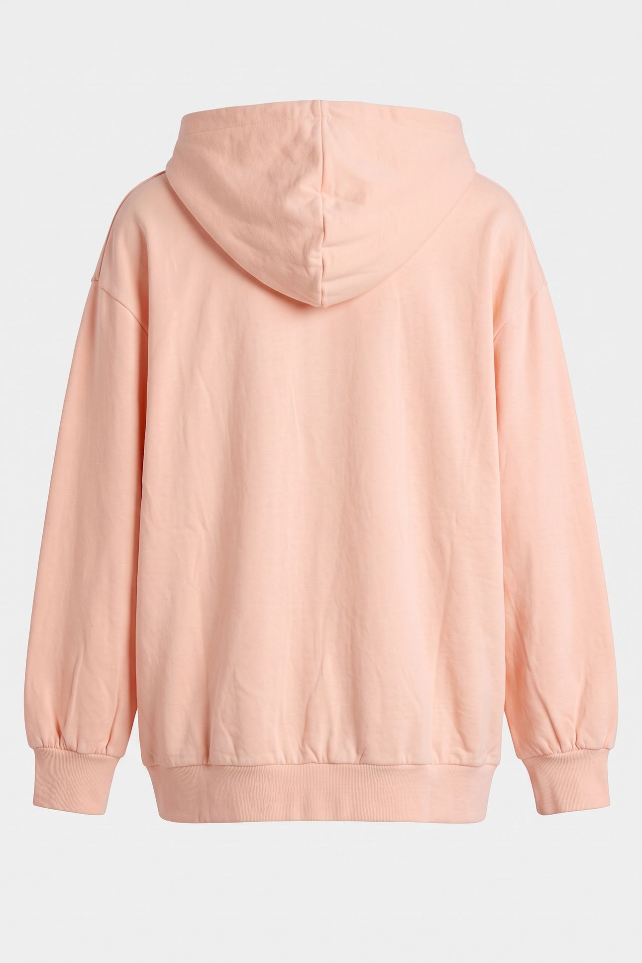 GIRLS OVERSIZED ZIP UP HOODIE PALE PEACH 2