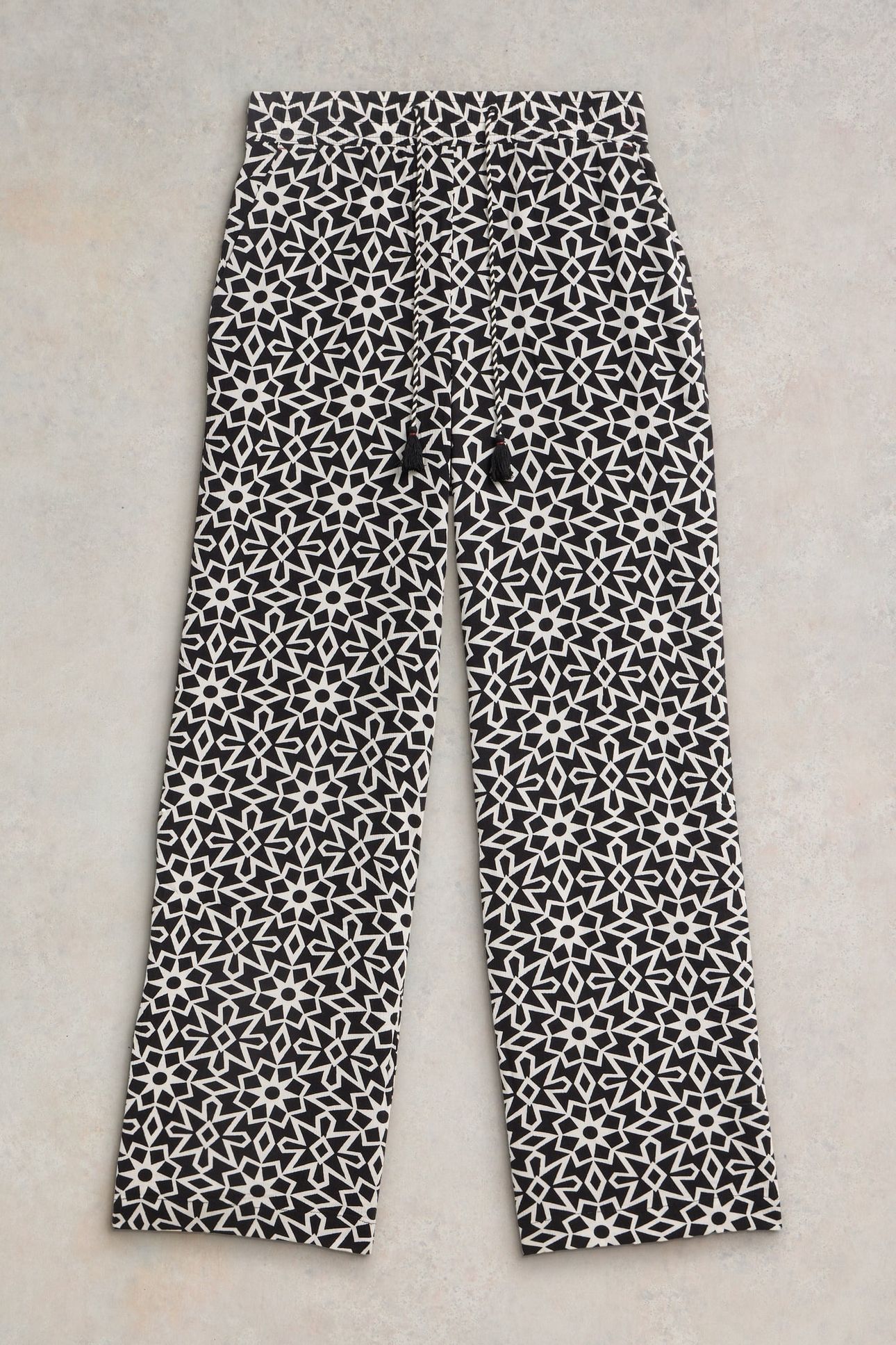 BELLE CRINKLE WIDE LEG TROUSER BLK PR 2
