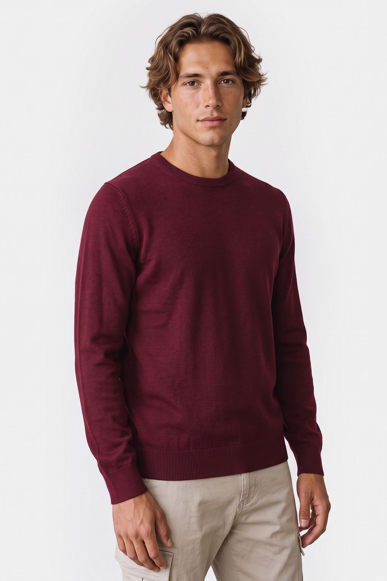 C-NECK SWEATER BURGUNDY 1