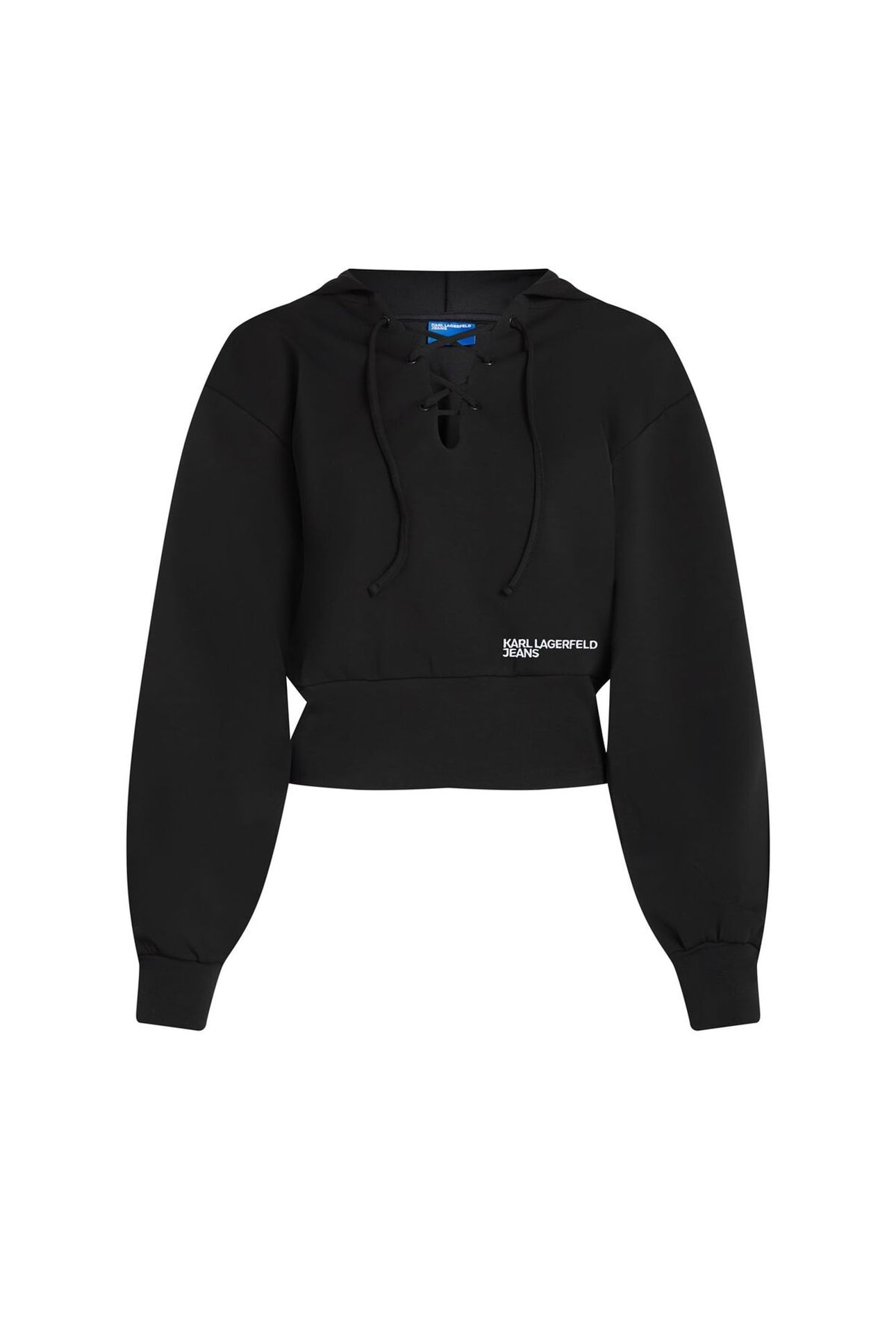 KLJ LACE TIE UP HOODIE BLACK 4