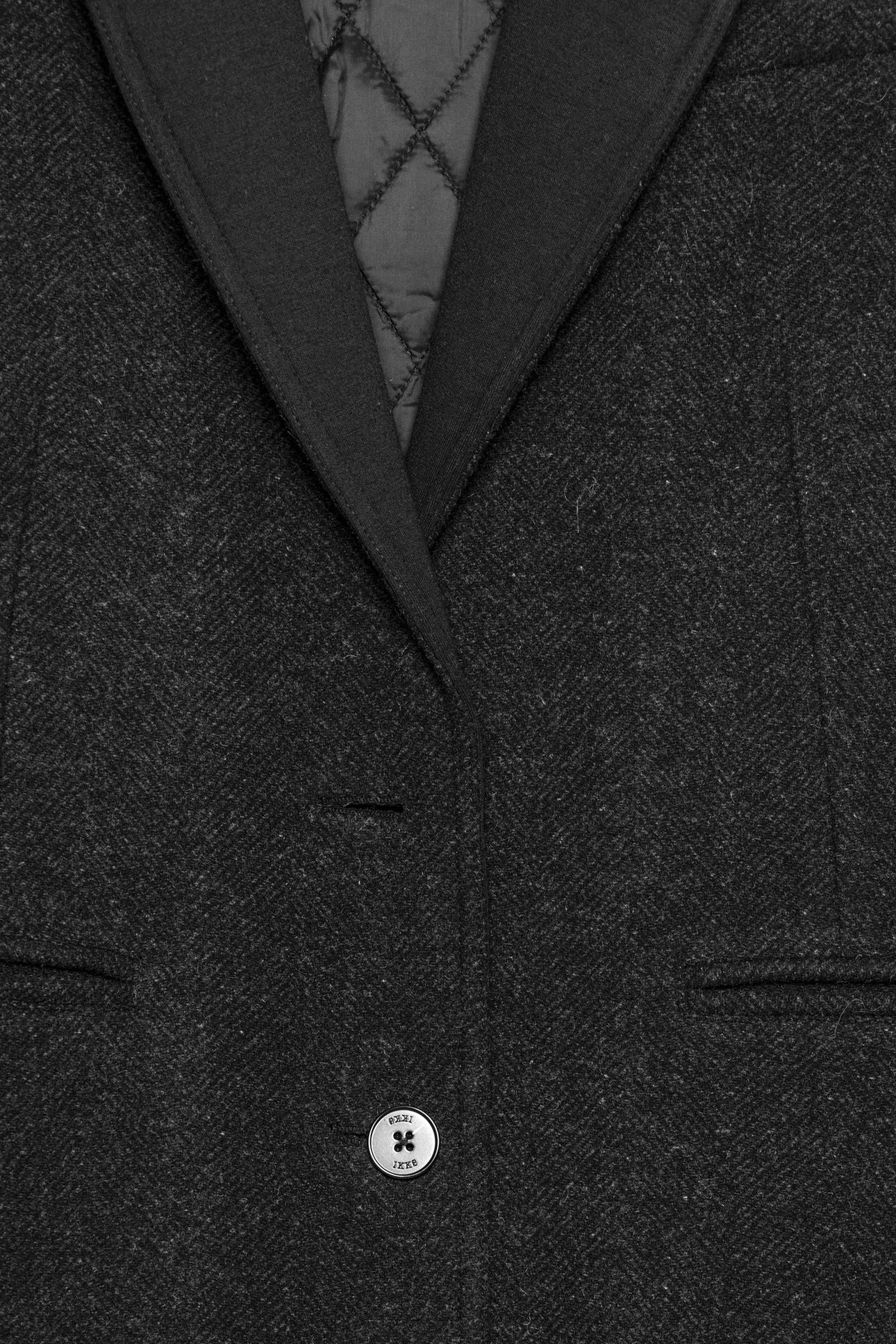GREY MIXED FABRIC COAT WITH BLACK SLEEVES 6