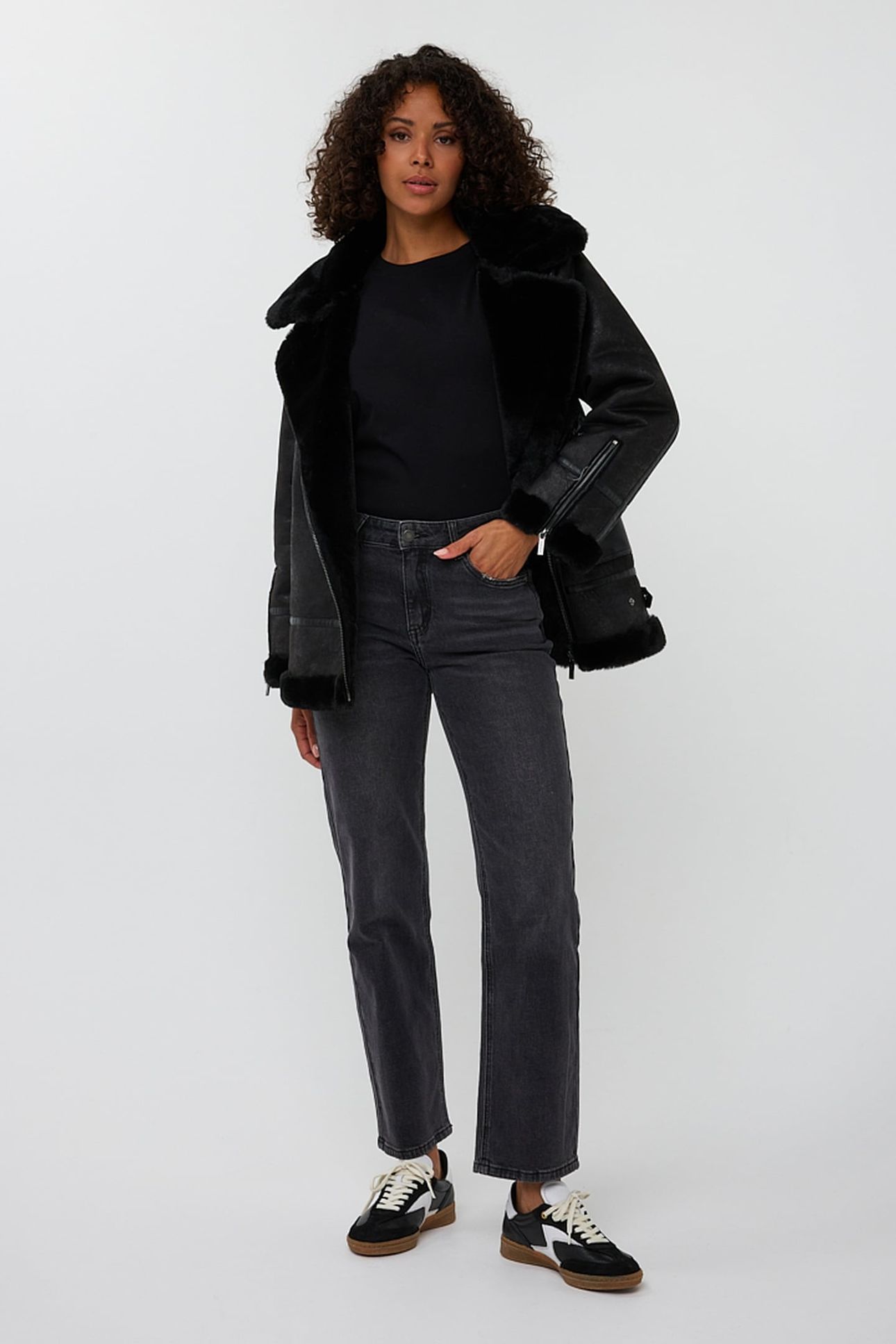 JACKET SUEDINE LONG BLACK 2