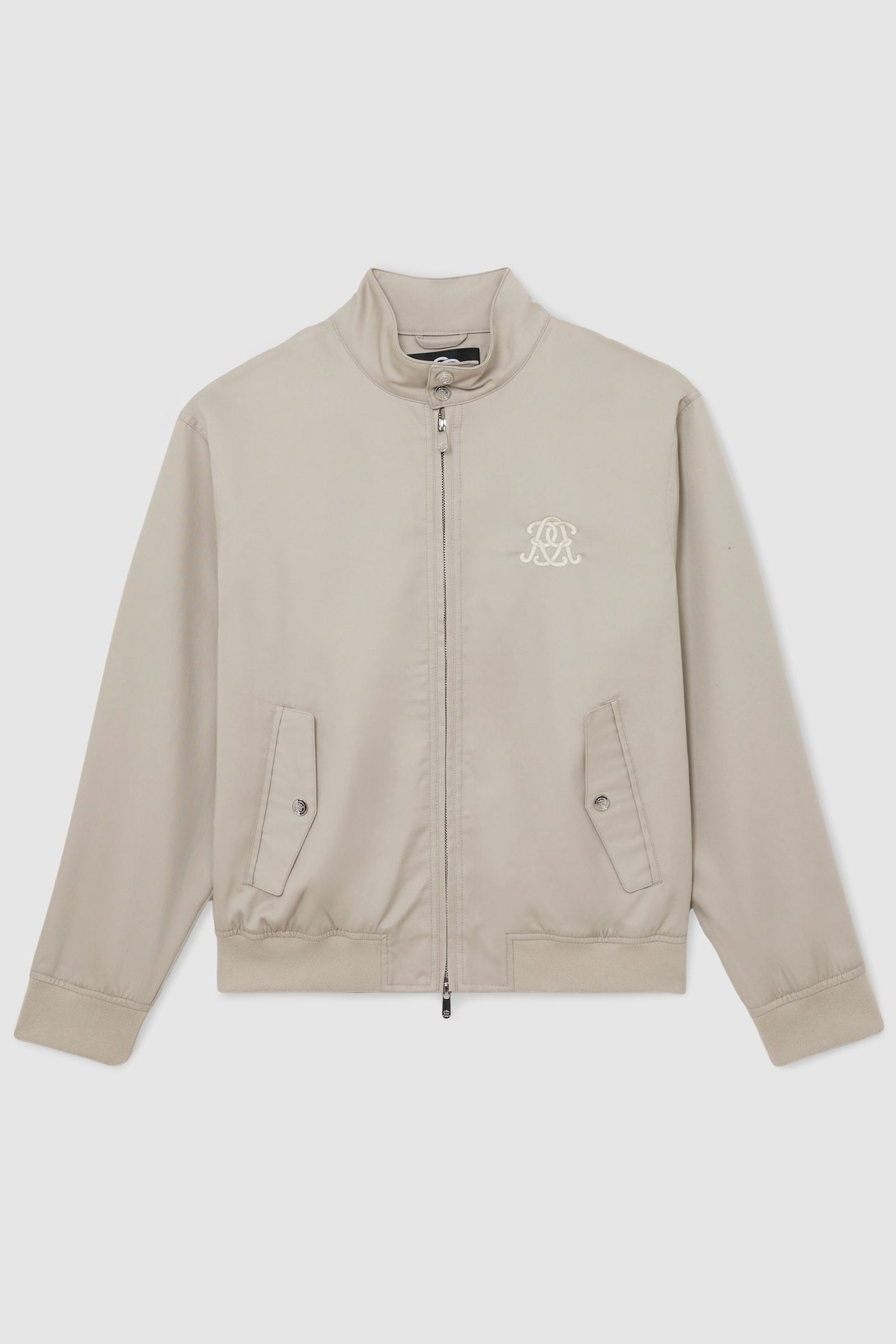 EMBROIDERED MOTIF HARRINGTON JACKET LIGHT STONE 4