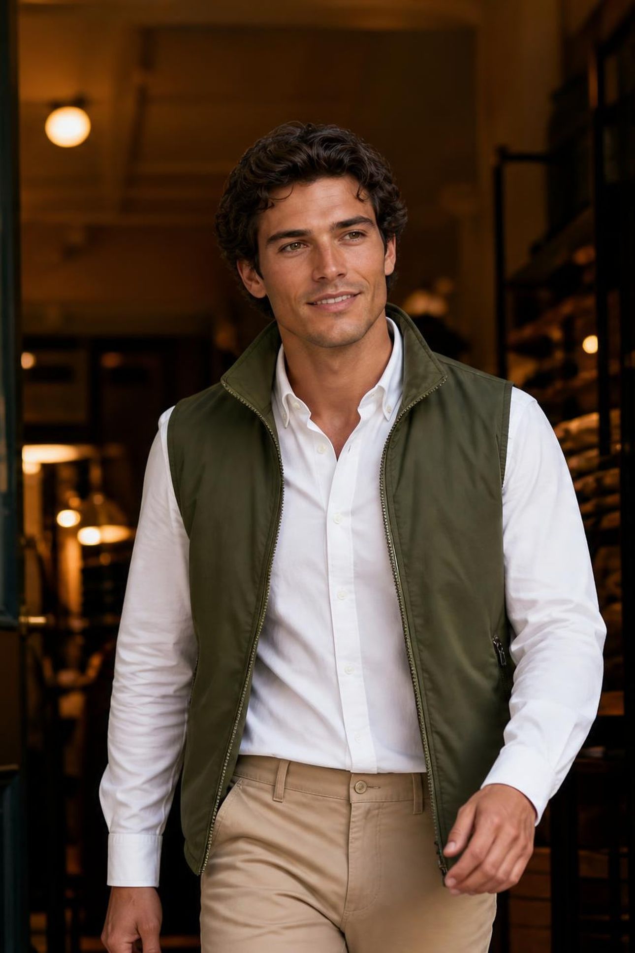 SUPER LIGHT WEIGHT BODYWARMER DARK OLIVE 4
