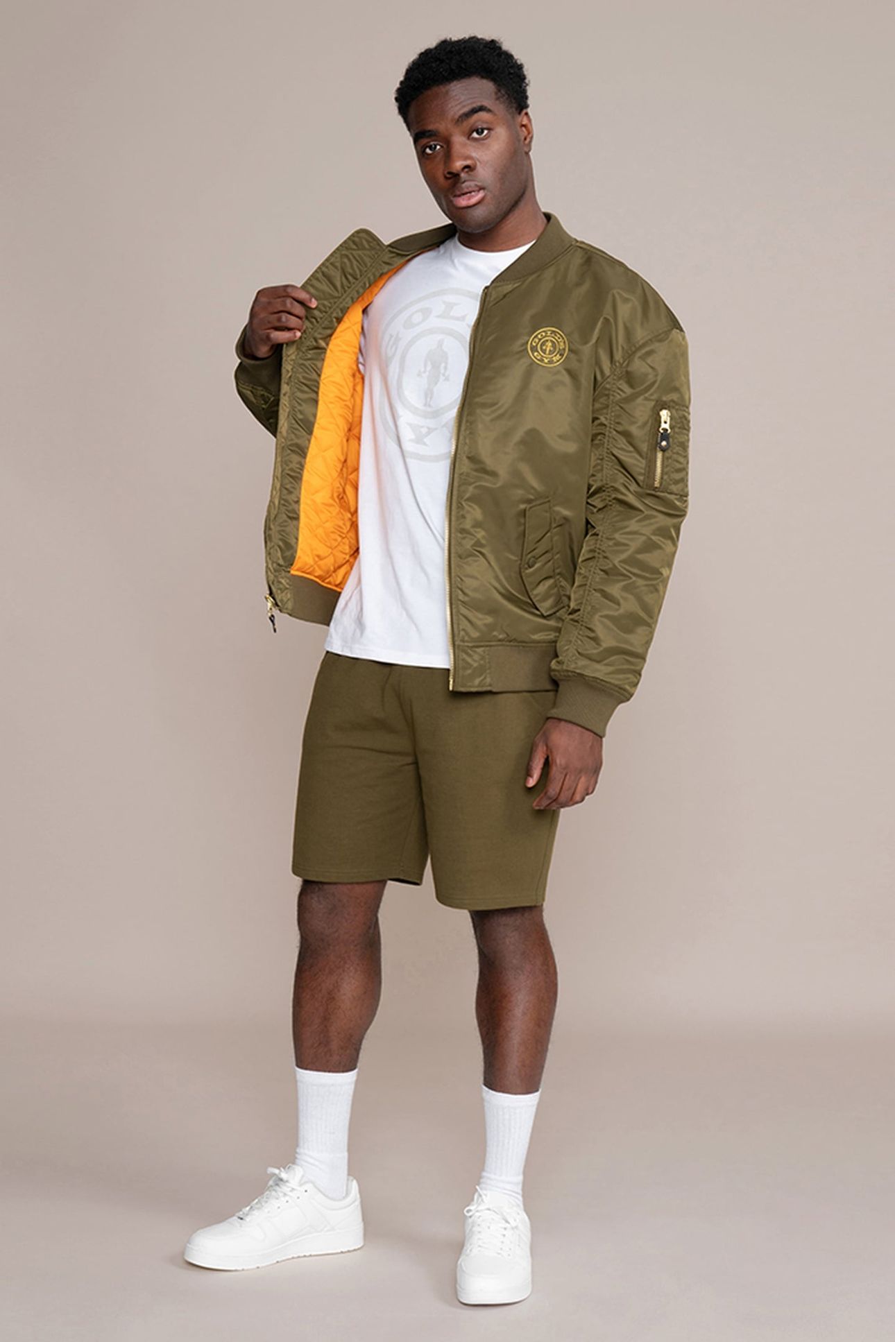 WEIGHT PLATE BOMBER JACKET OLIVE 2